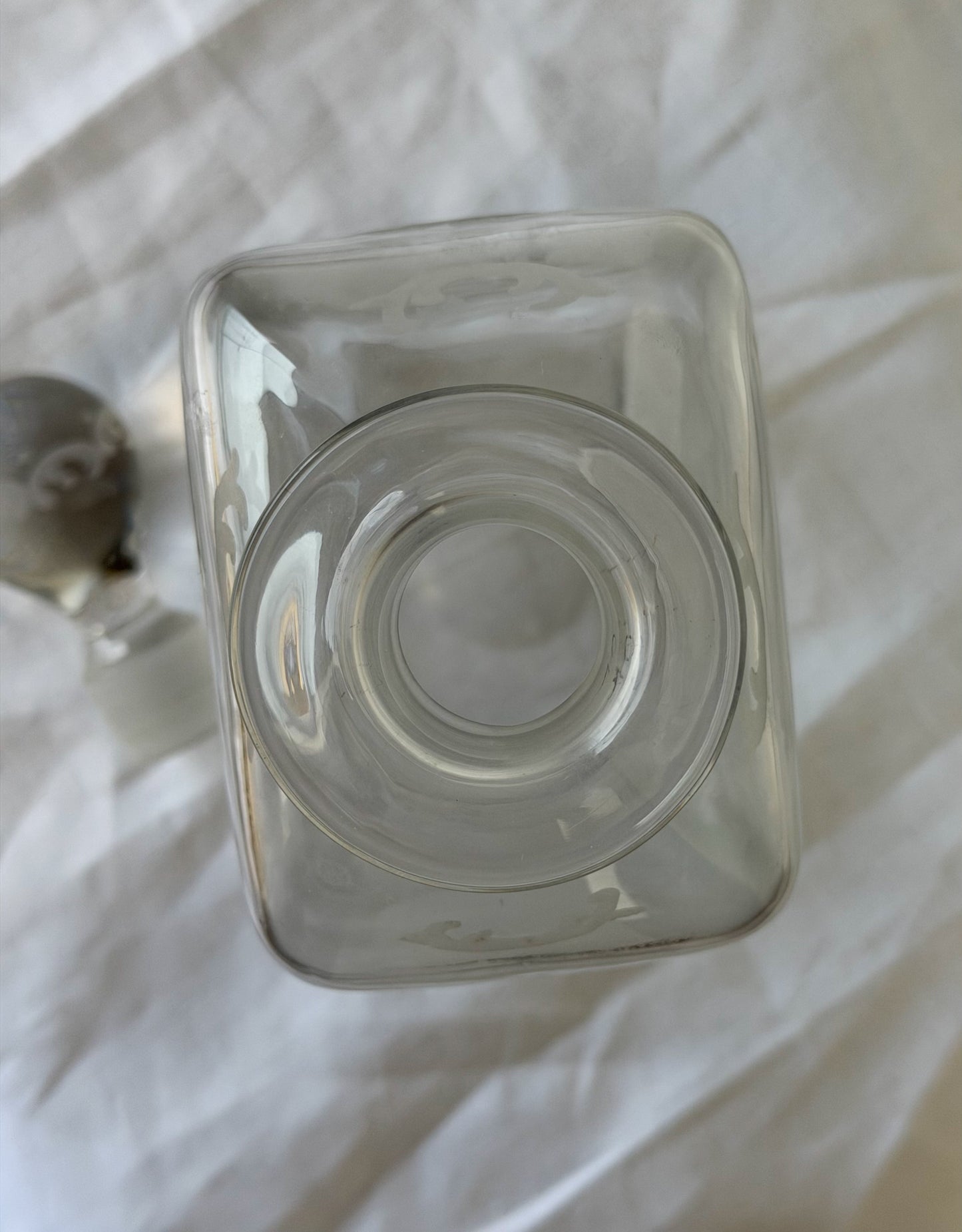Belgian Antique Etched Glass Decanter