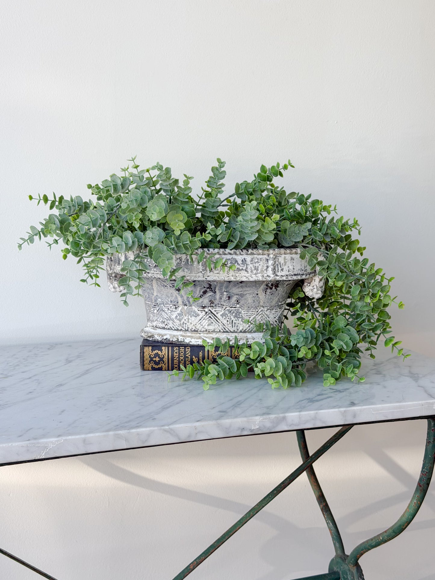 French Oval Cast Iron Planter with Tassel Accents