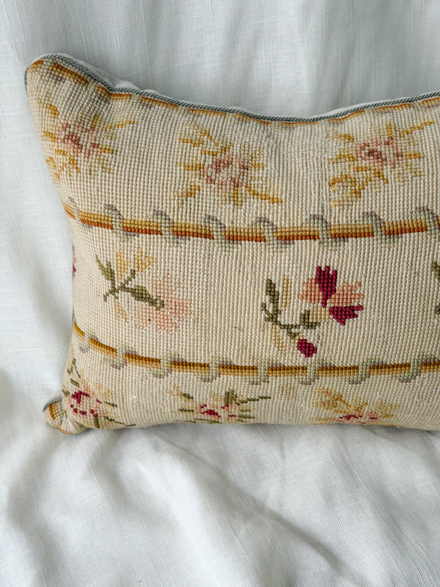 French Wool Textile Accent Pillow
