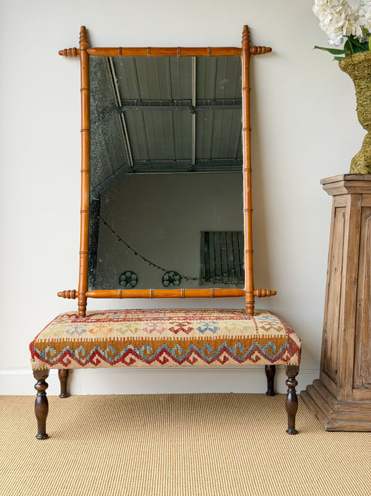 Antique French Faux Bamboo Mirror