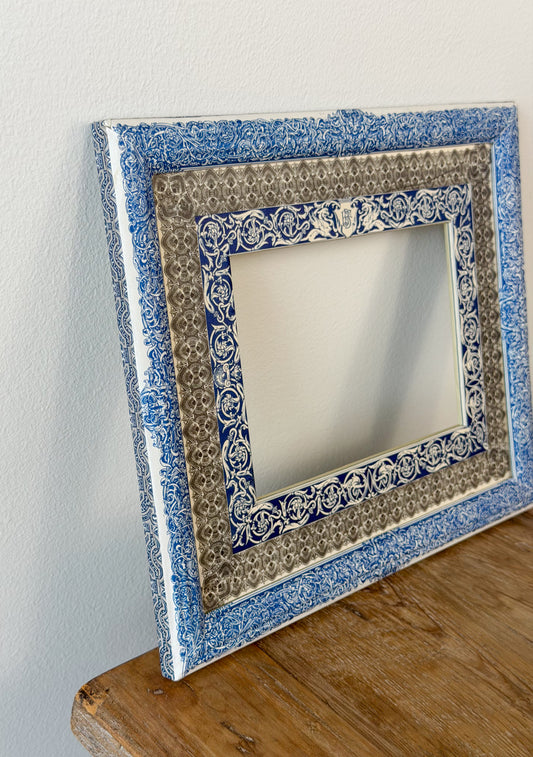 French Découpage Frame No. V | Cobalt Blue/Black