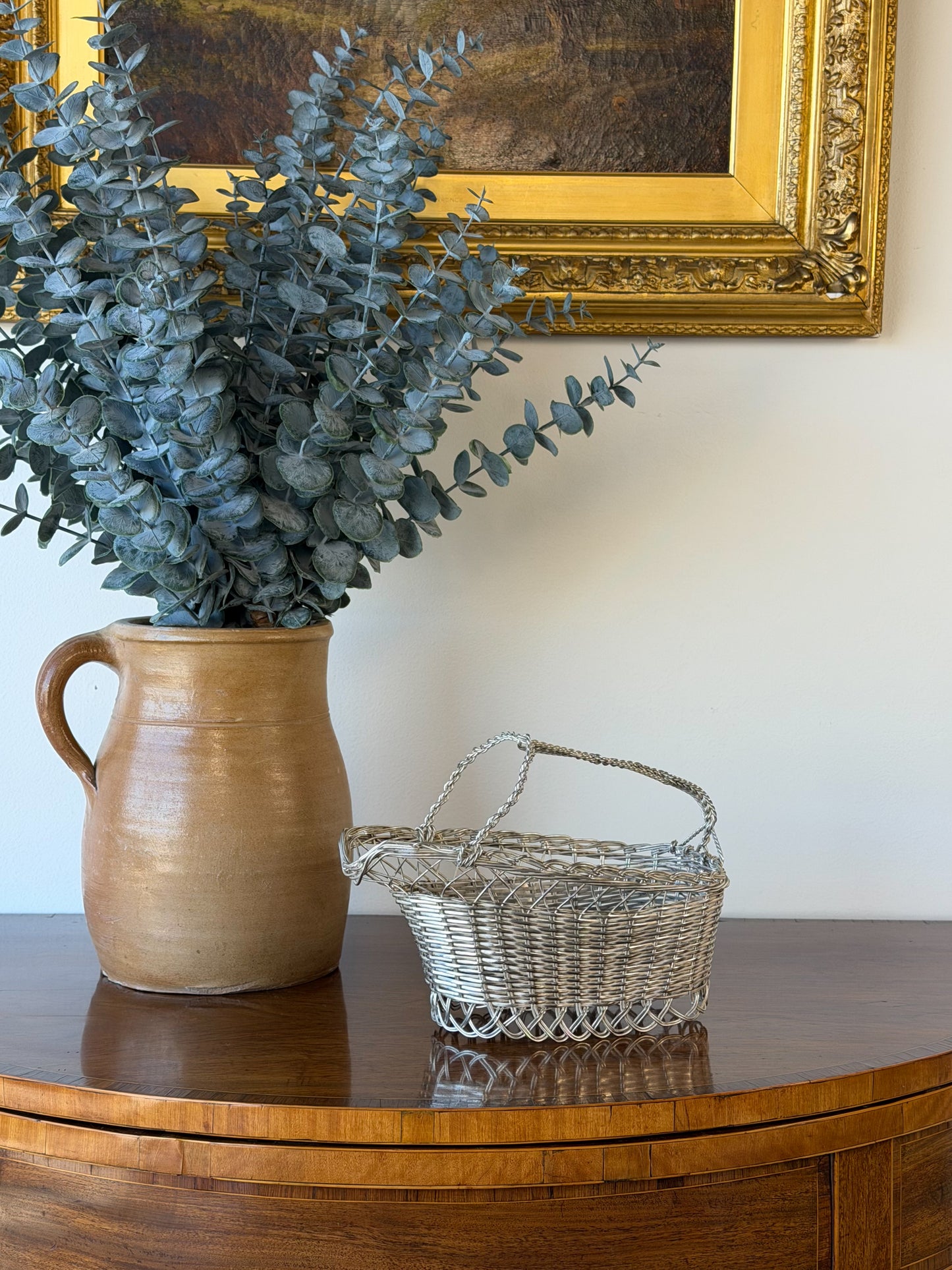Vintage French Silverplate Wine Basket (No. 2)
