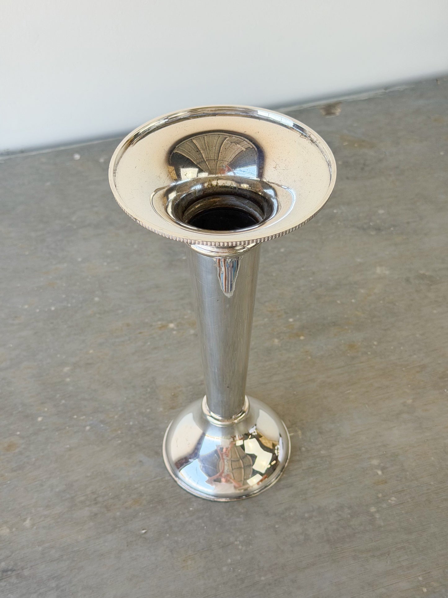Vintage Silverplate Trumpet Vase