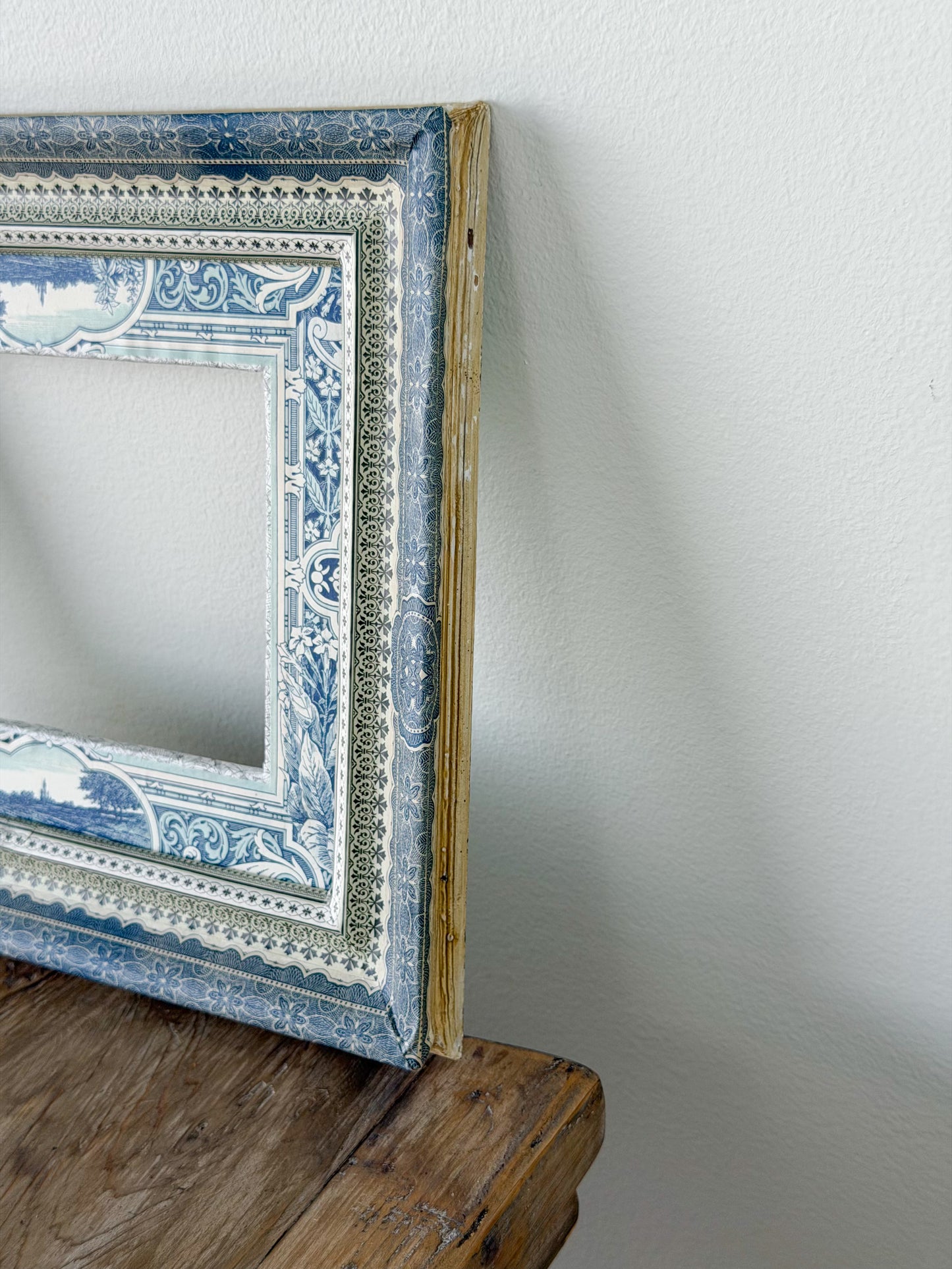 French Découpage Frame | Blue Landscape