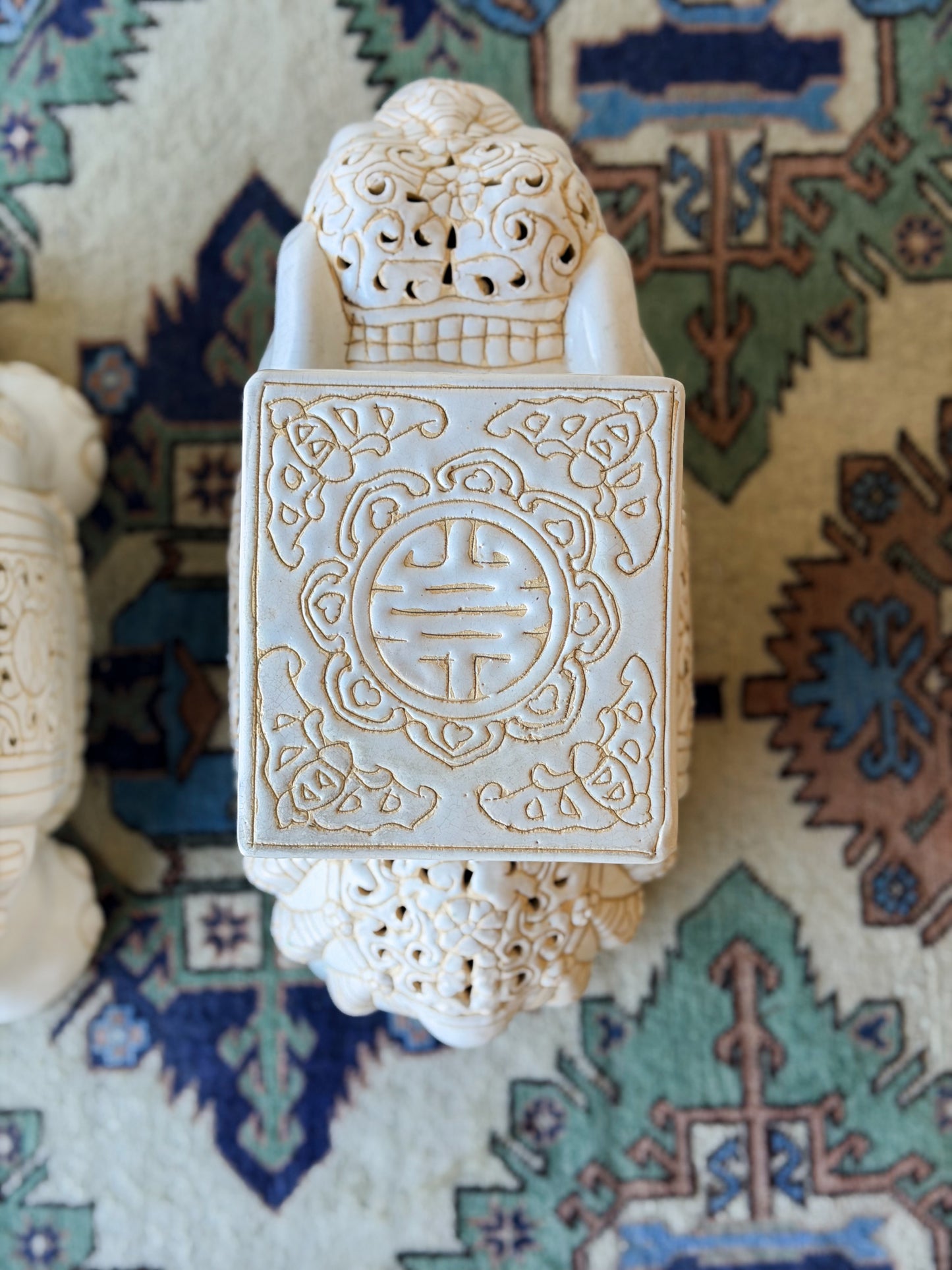 Pair of Vintage Ceramic Elephant Plant Stands