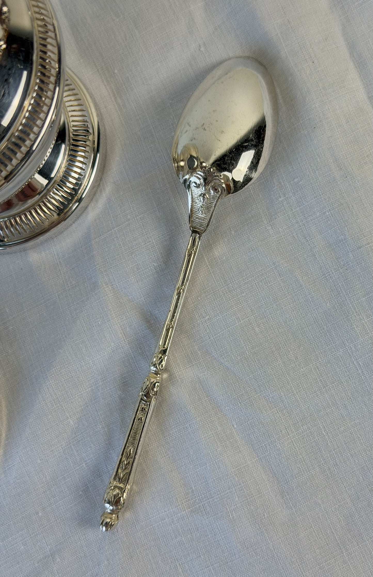 French Silverplate Mustard Jar