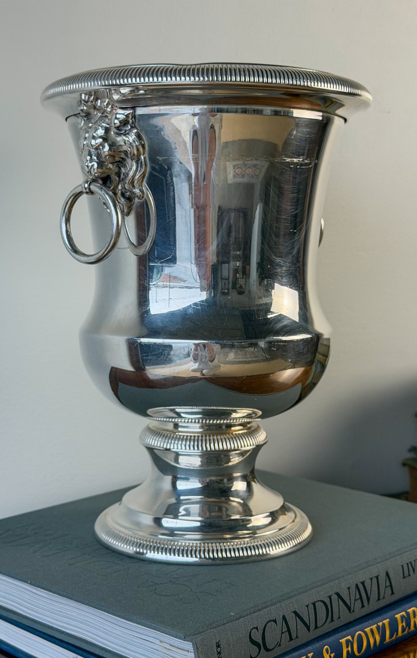 Vintage French Silverplate Pedestal Champagne Cooler