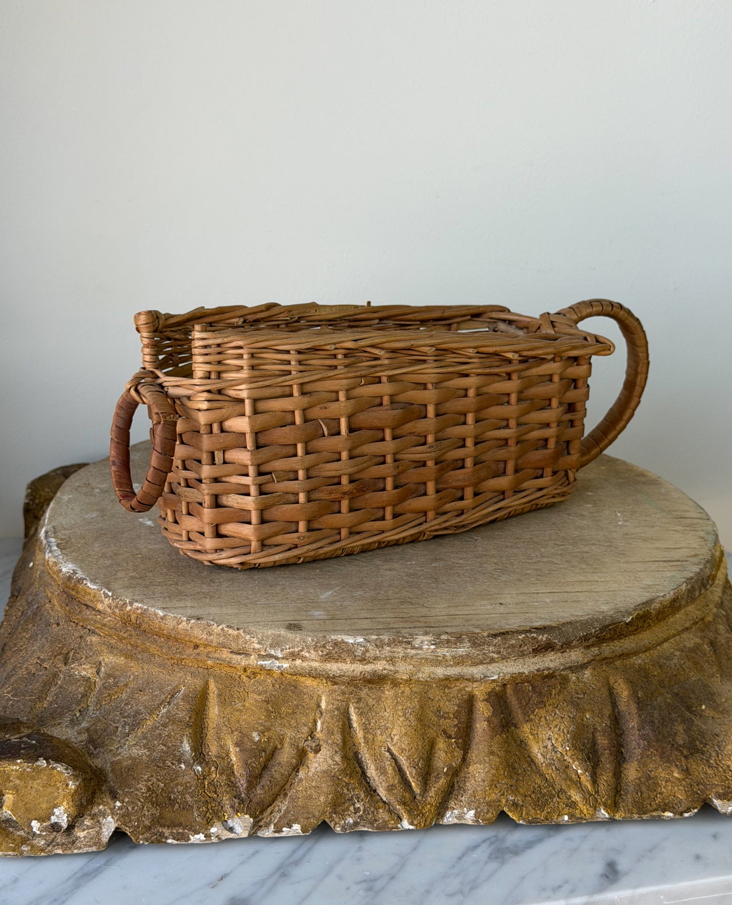 Vintage French Wicker Wine Basket No. 2