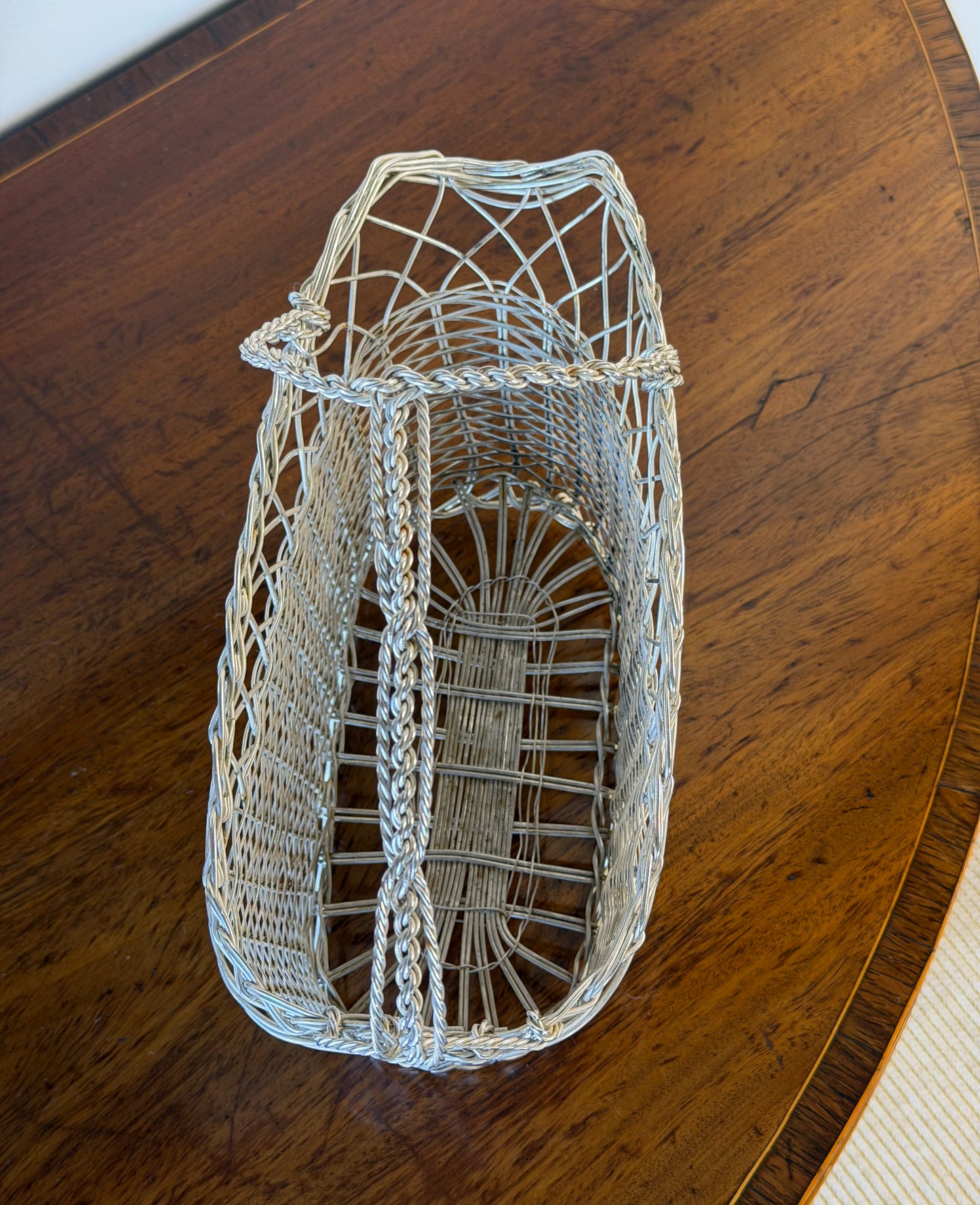 Vintage French Silverplate Wine Basket (No. 2)
