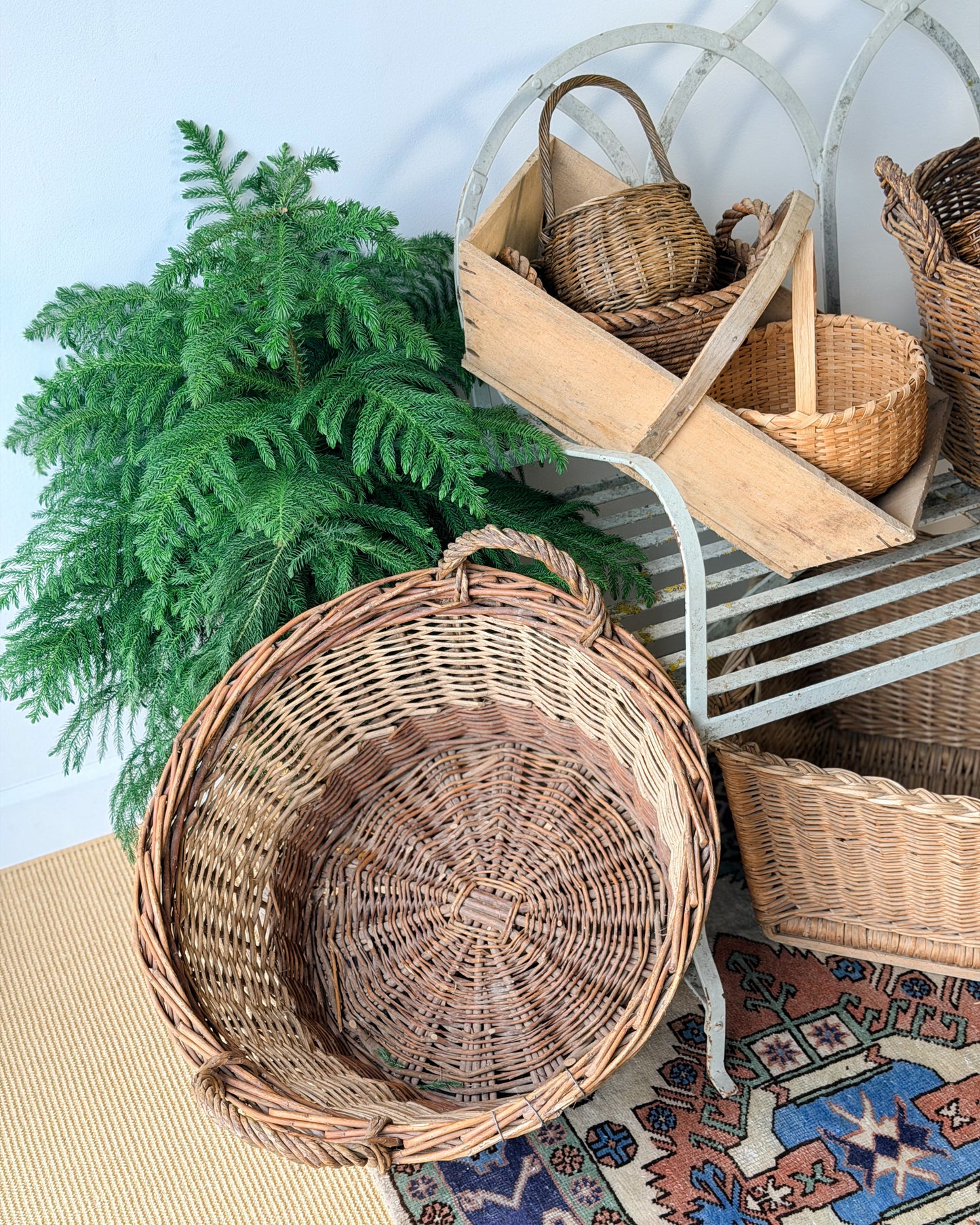 Vintage French Grape Harvest Basket