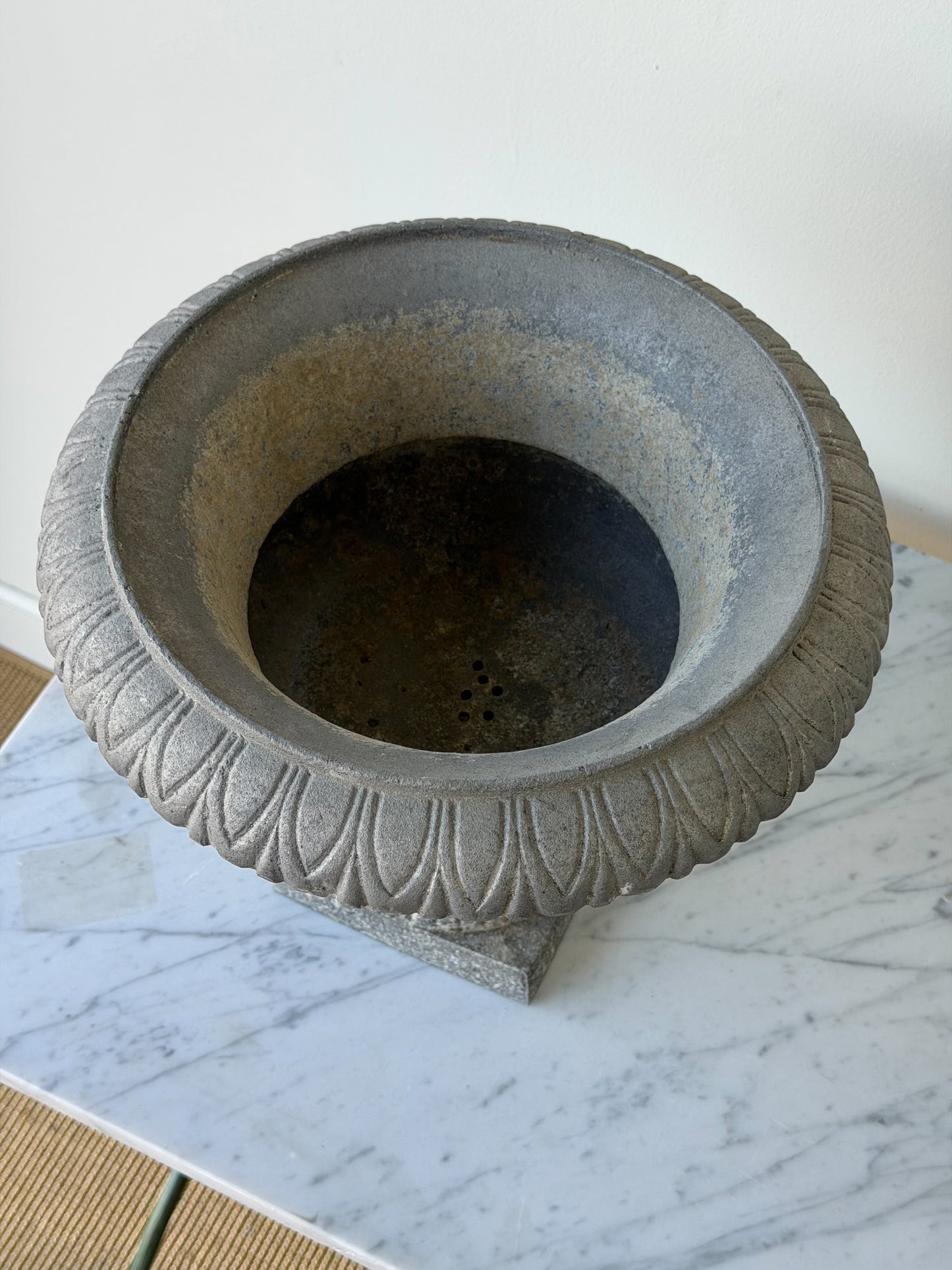 Antique French Zinc Pedestal Urn Pair