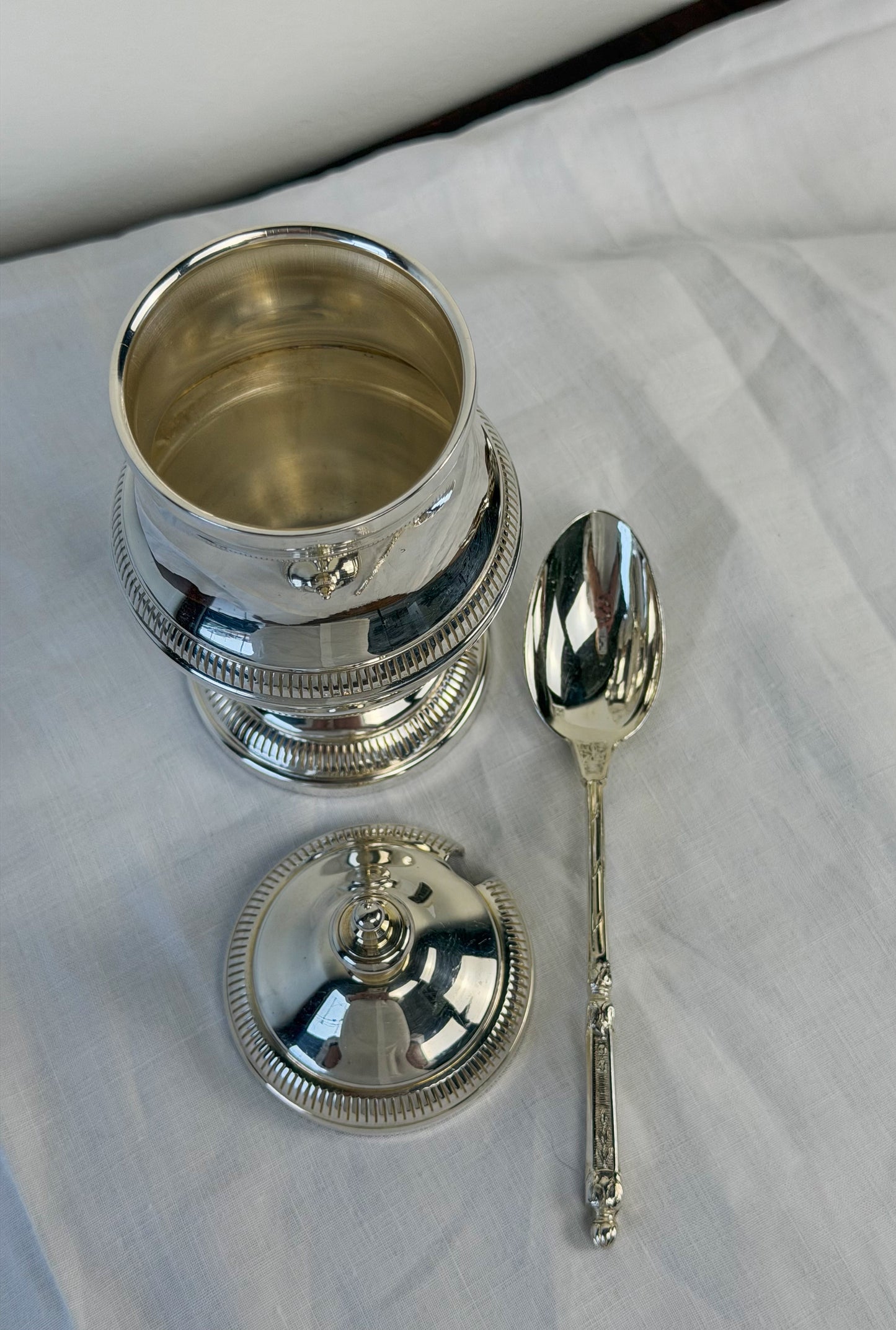 French Silverplate Mustard Jar