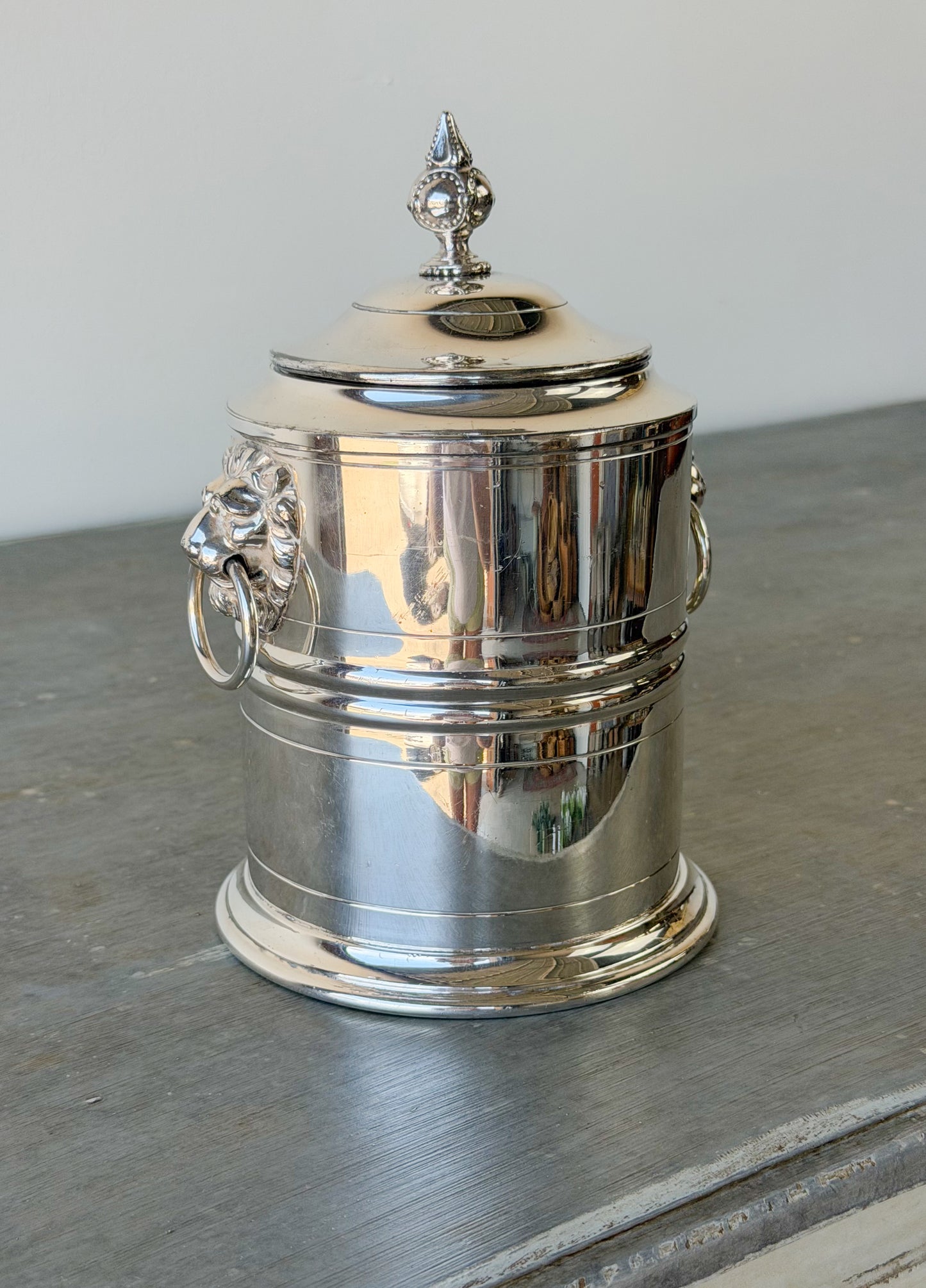 Vintage English Sheffield Silverplate Biscuit Barrel