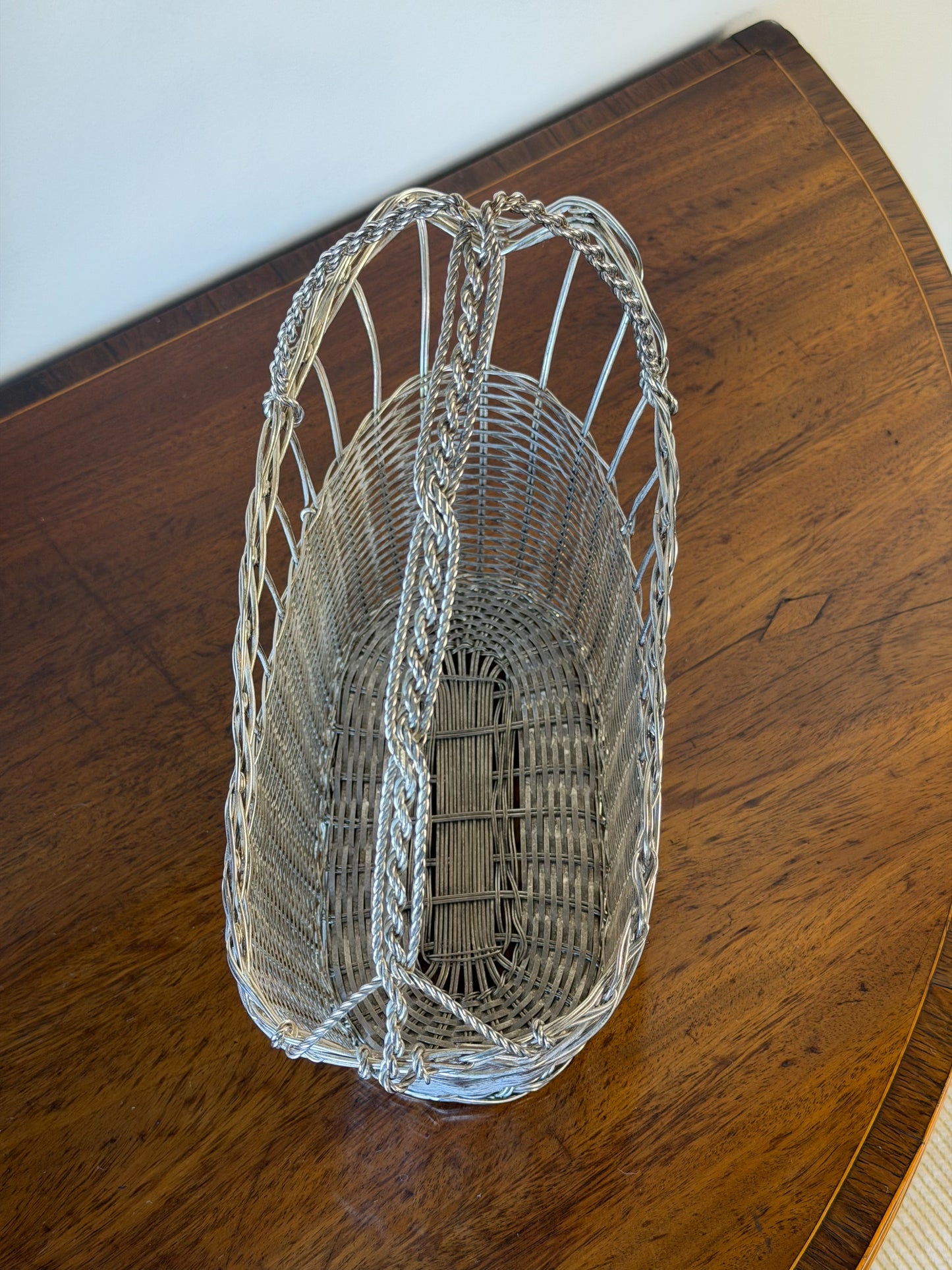 Vintage French Silverplate Wine Basket (No. 3)