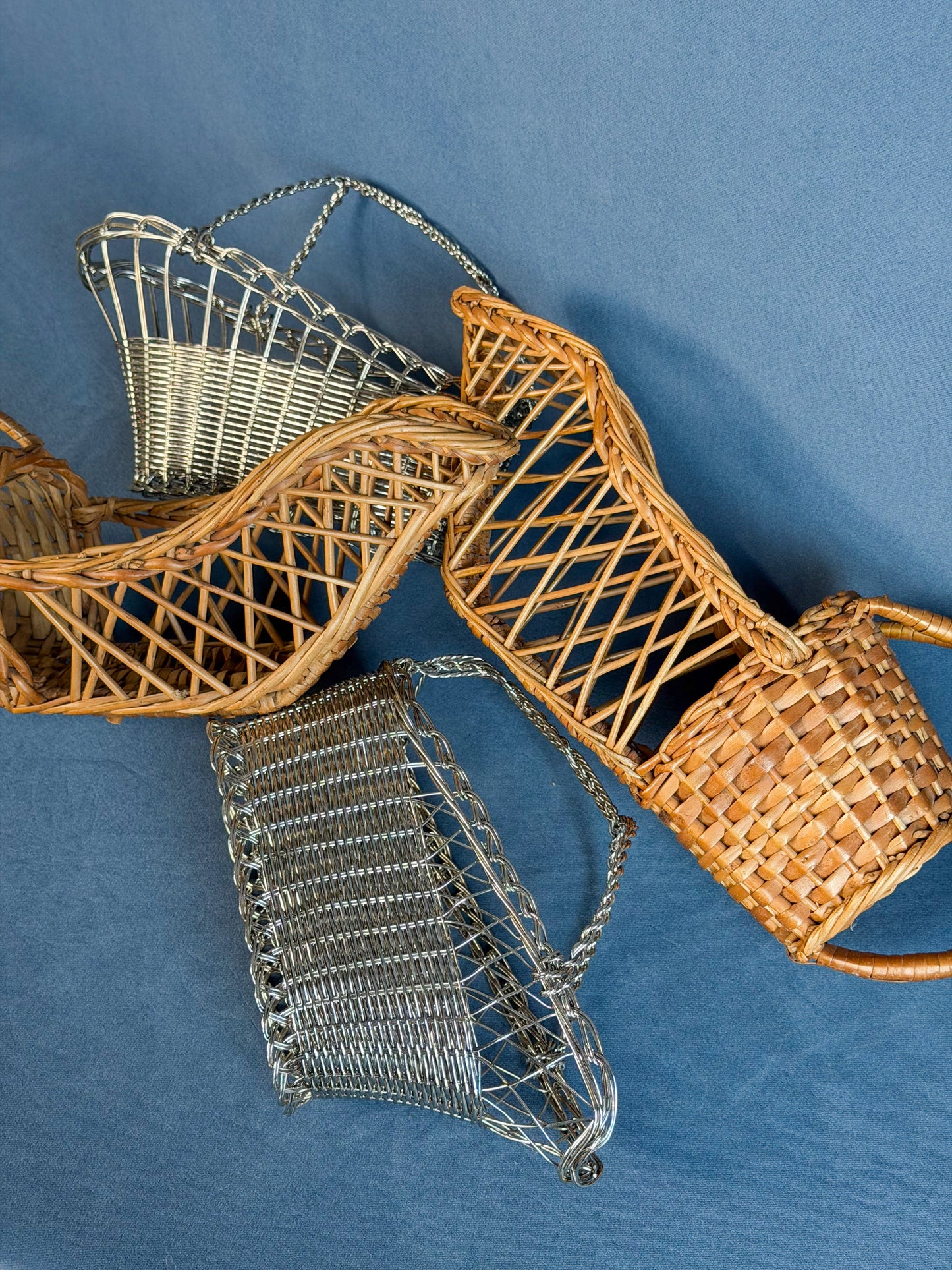 Vintage French Silverplate Wine Basket