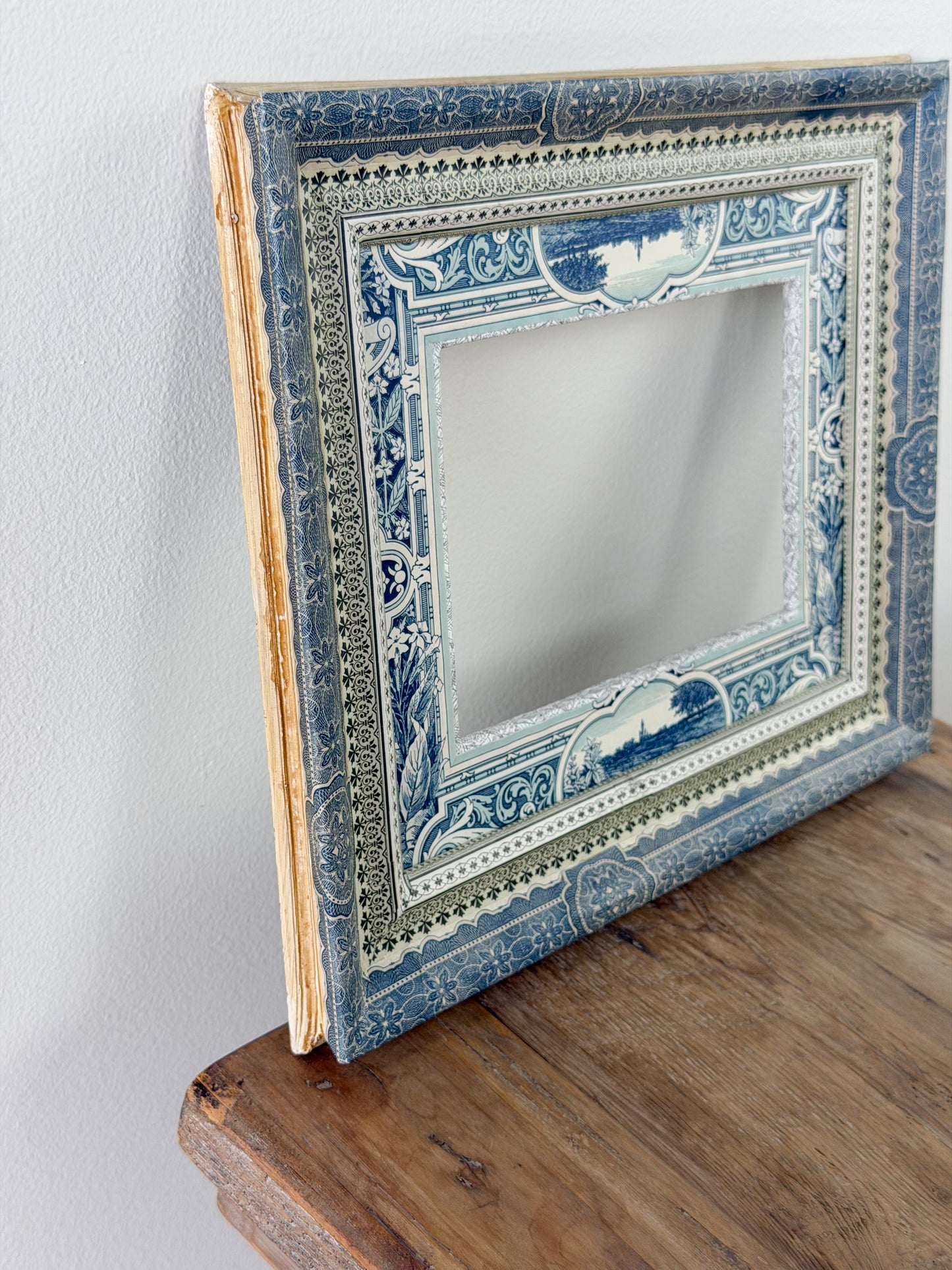 French Découpage Frame | Blue Landscape