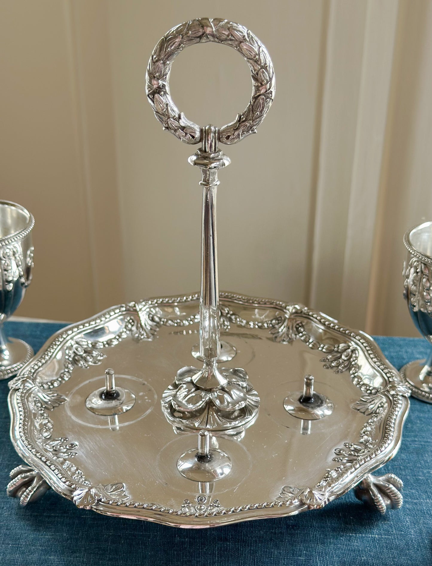 Antique Victorian Silverplate Egg Cruet
