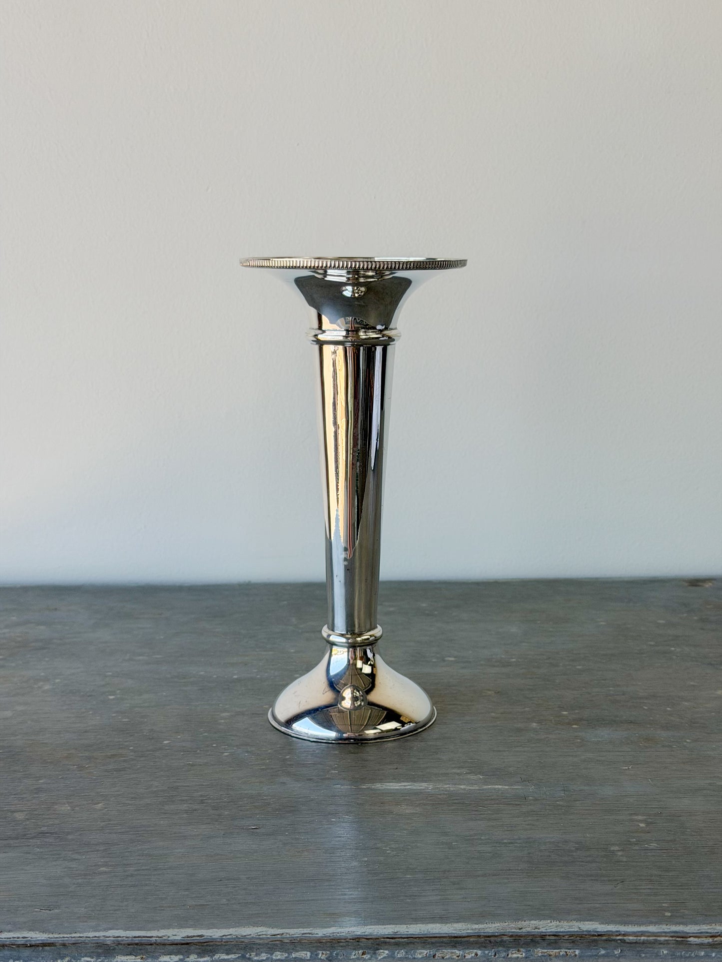 Vintage Silverplate Trumpet Vase