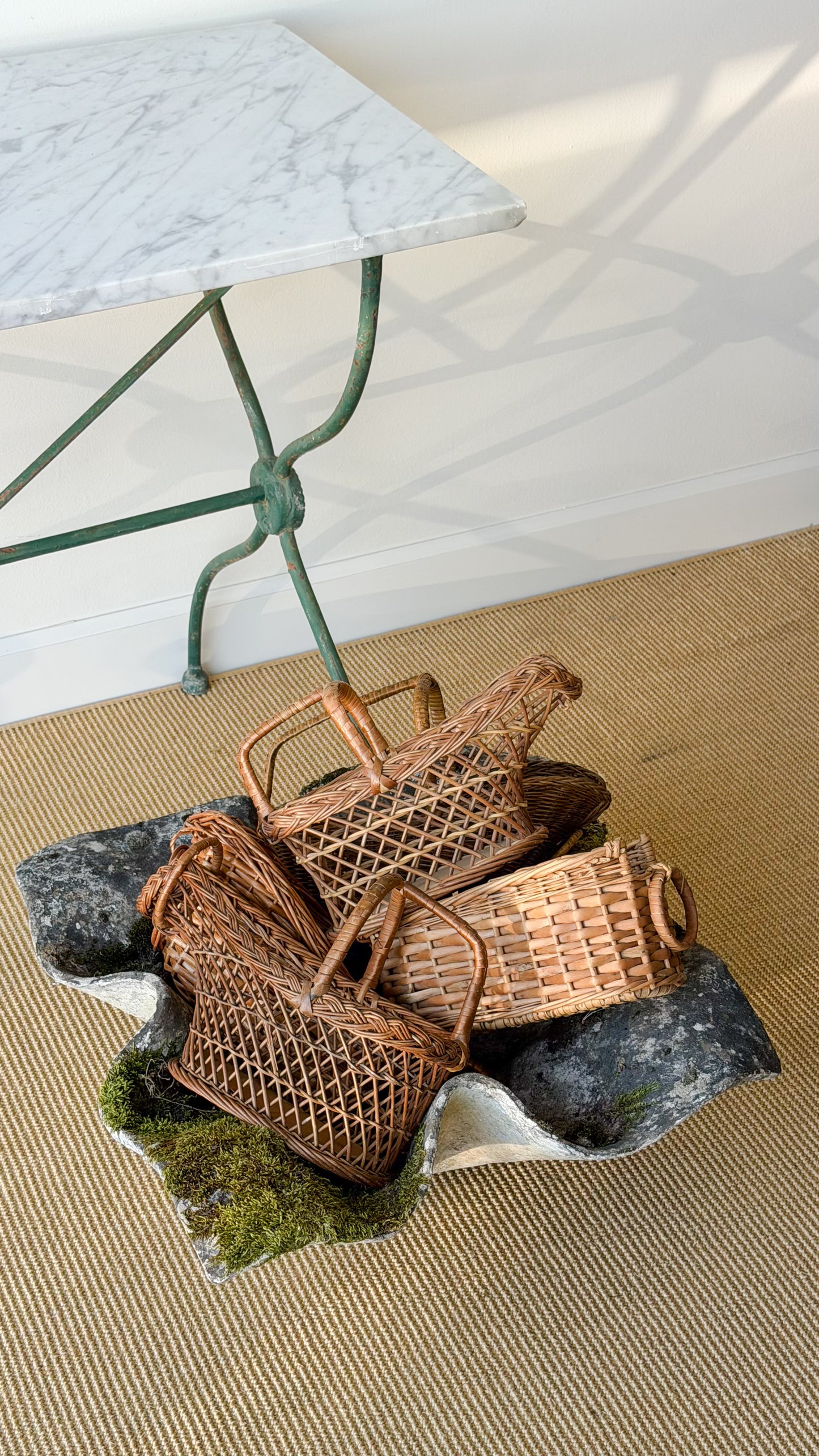 Vintage French Wicker Wine Basket No. 3