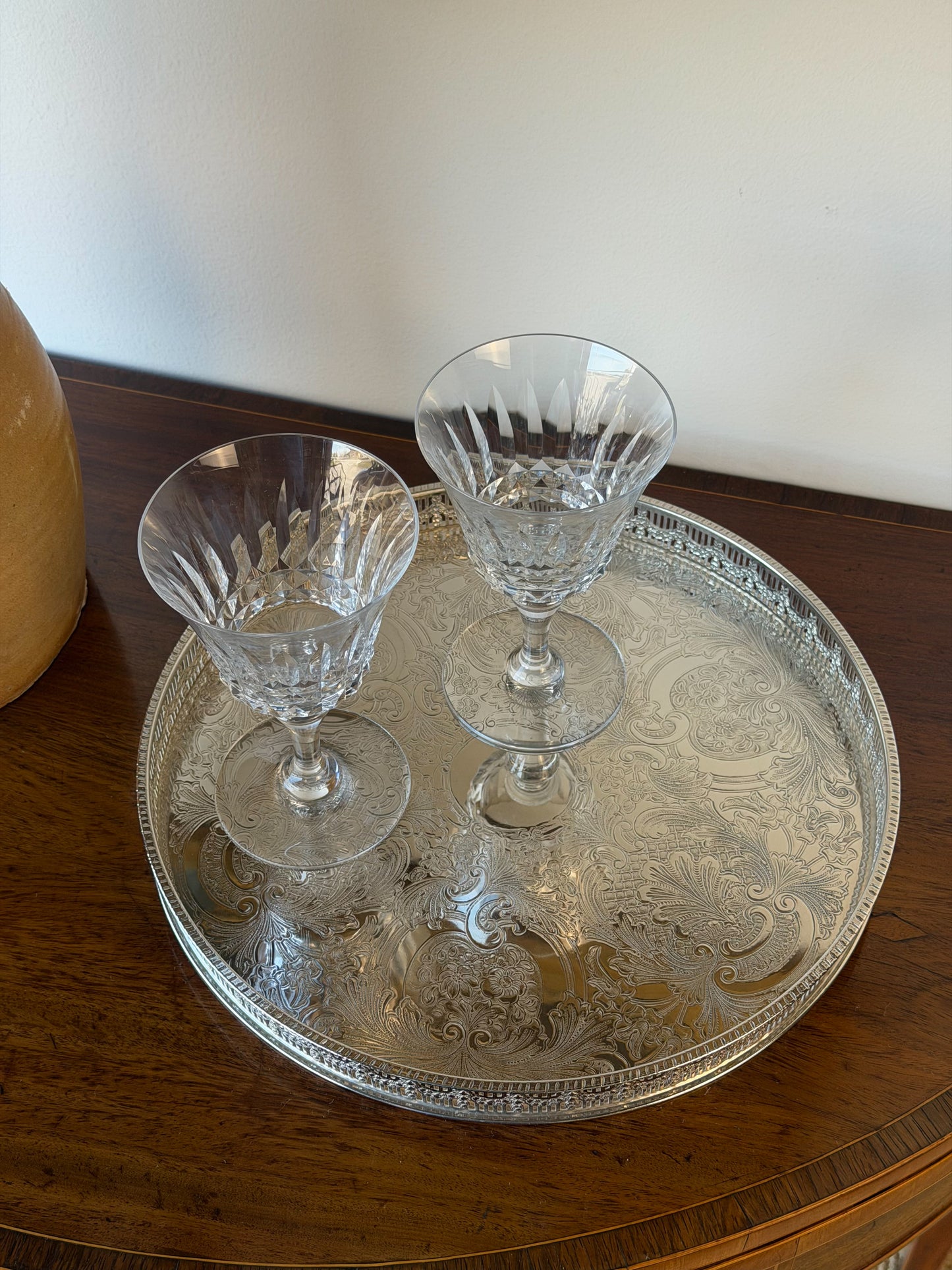 English Silverplate Round Tray (Medium)