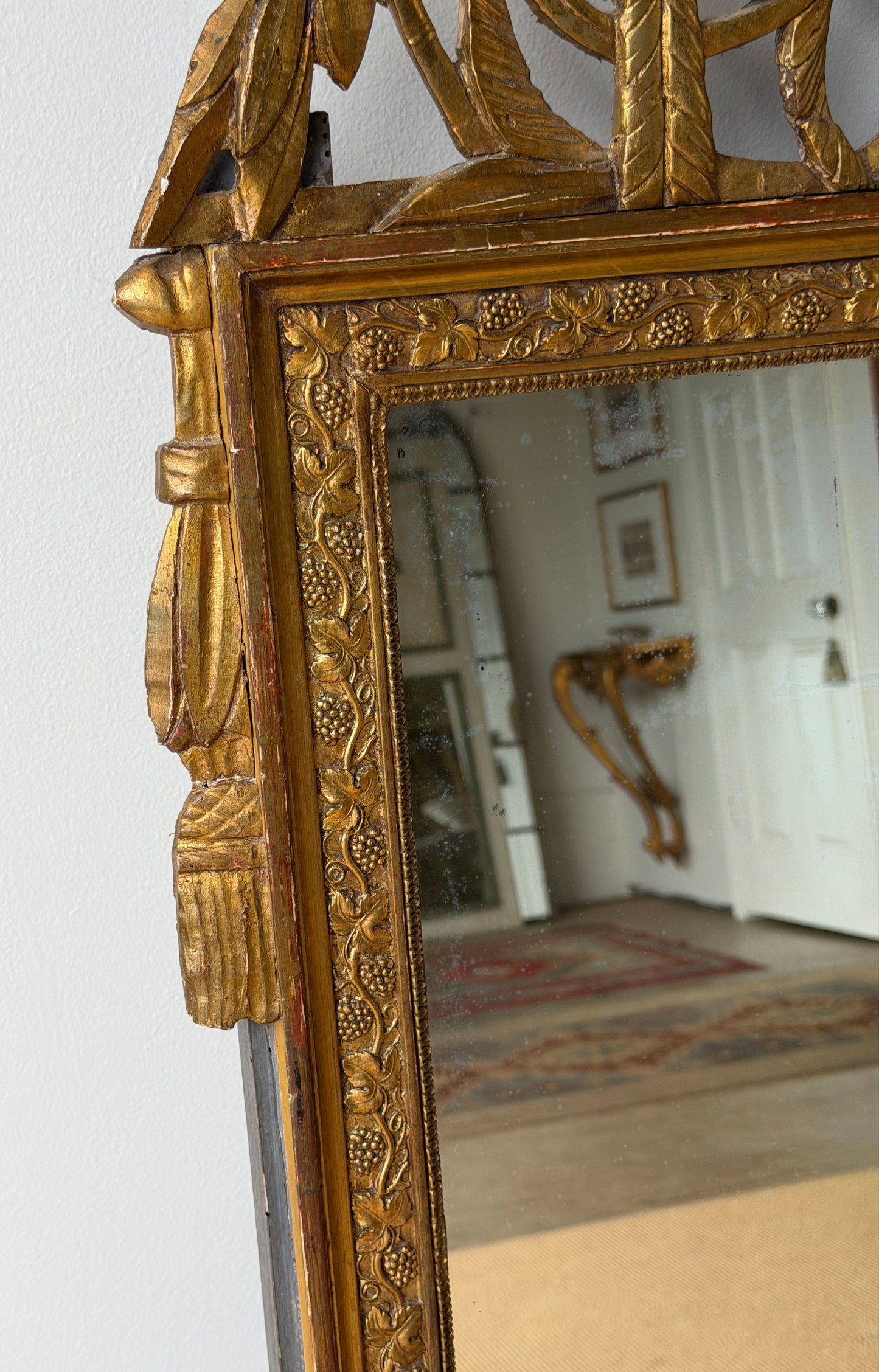 Antique French Marriage Mirror (Large - Grape Motif)