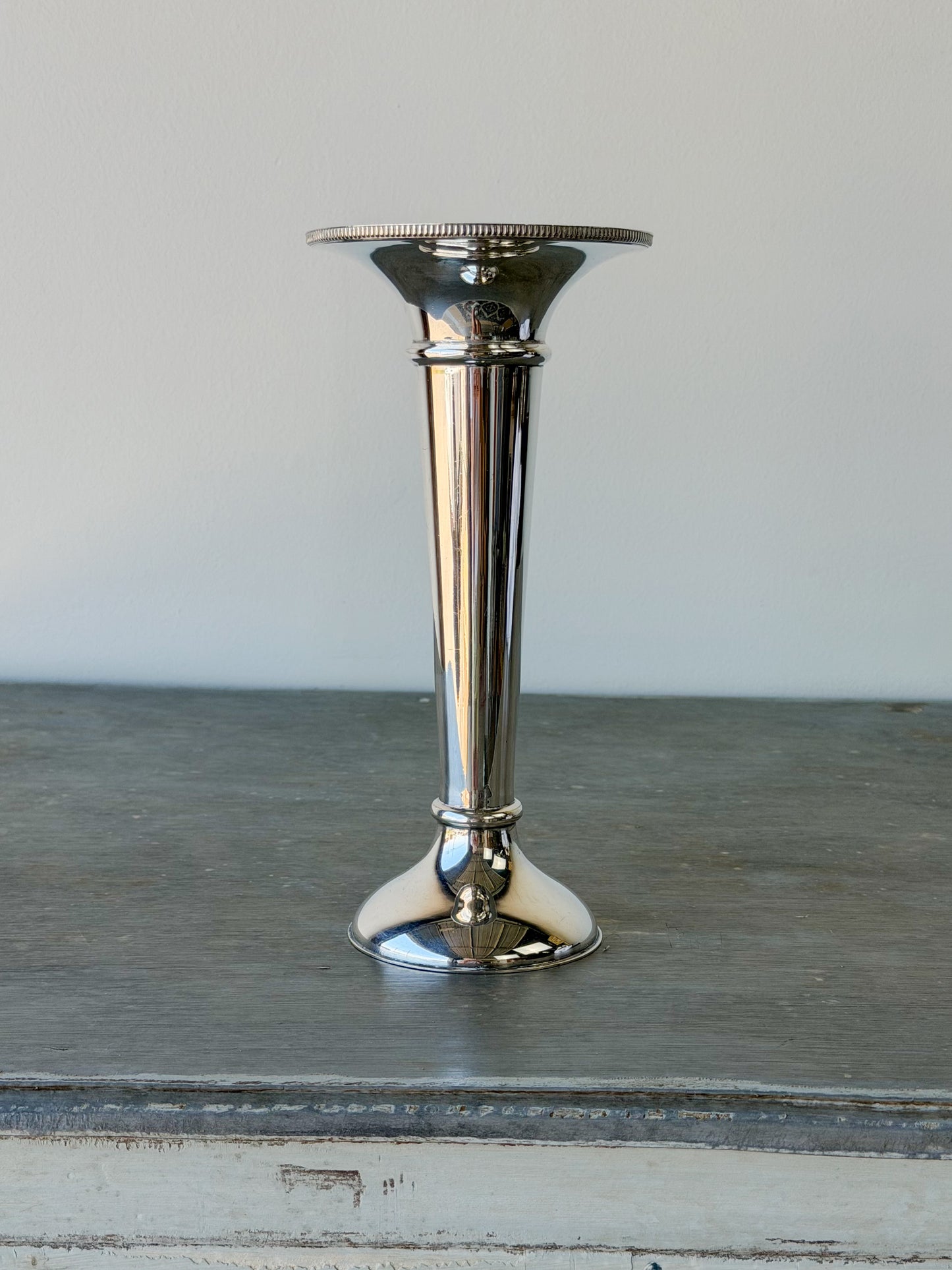 Vintage Silverplate Trumpet Vase