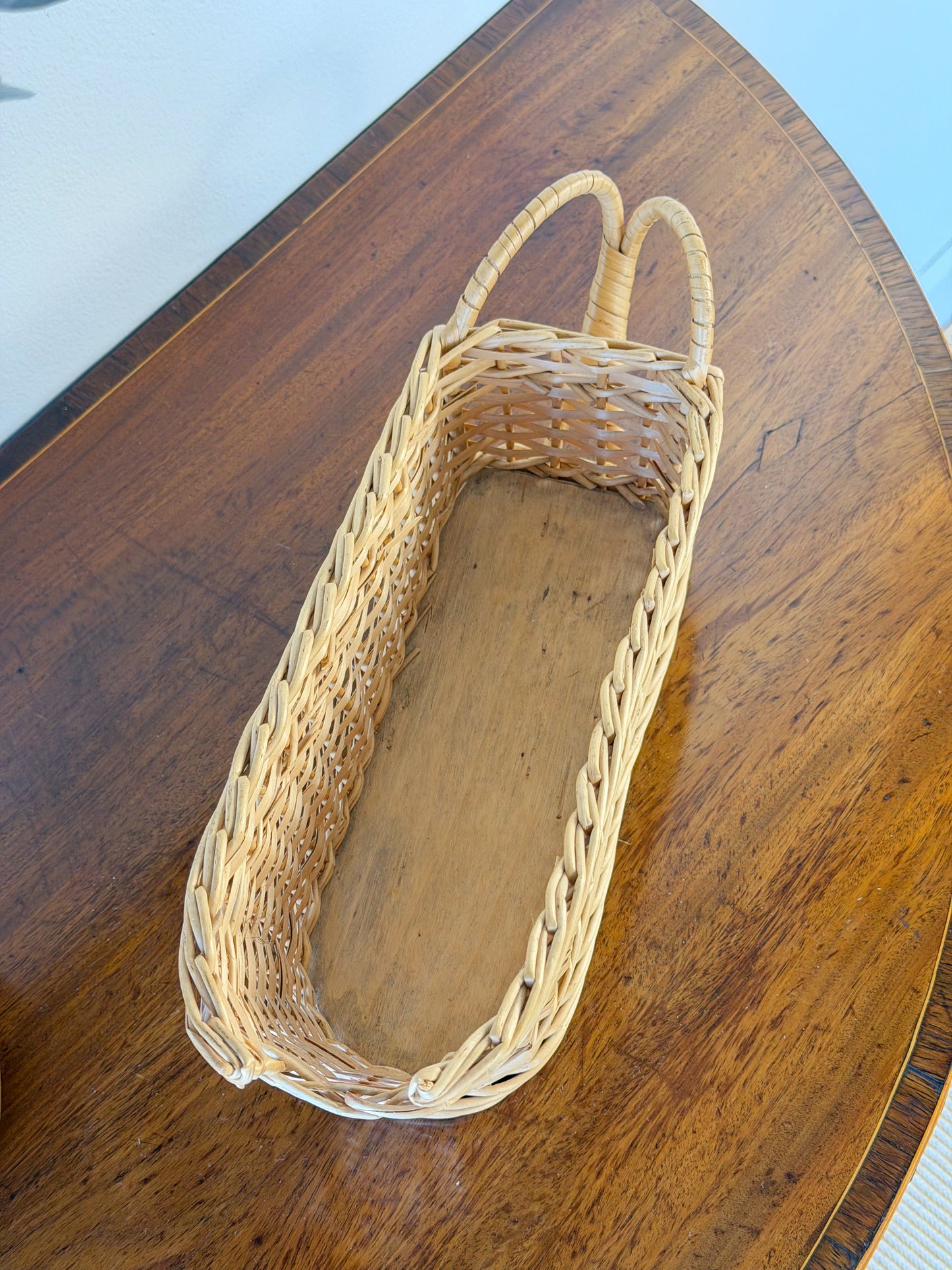 Vintage French Wicker Wine Basket