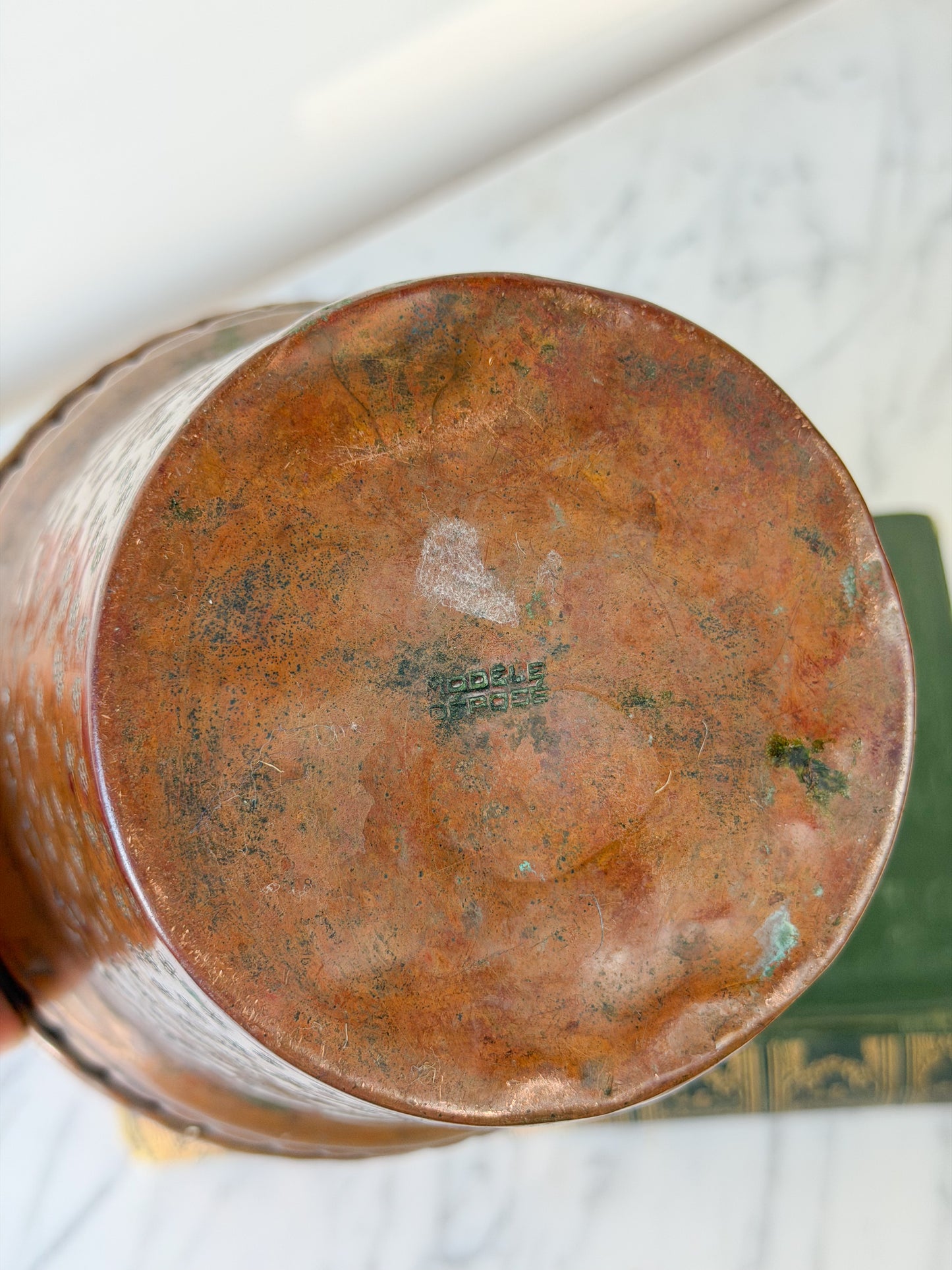 Vintage French Engraved Copper Planter