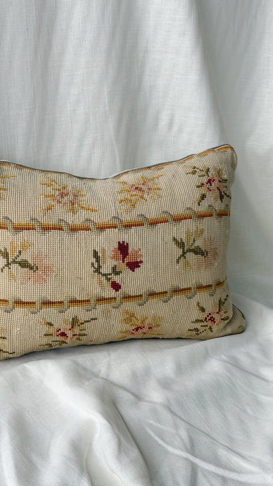 French Wool Textile Accent Pillow