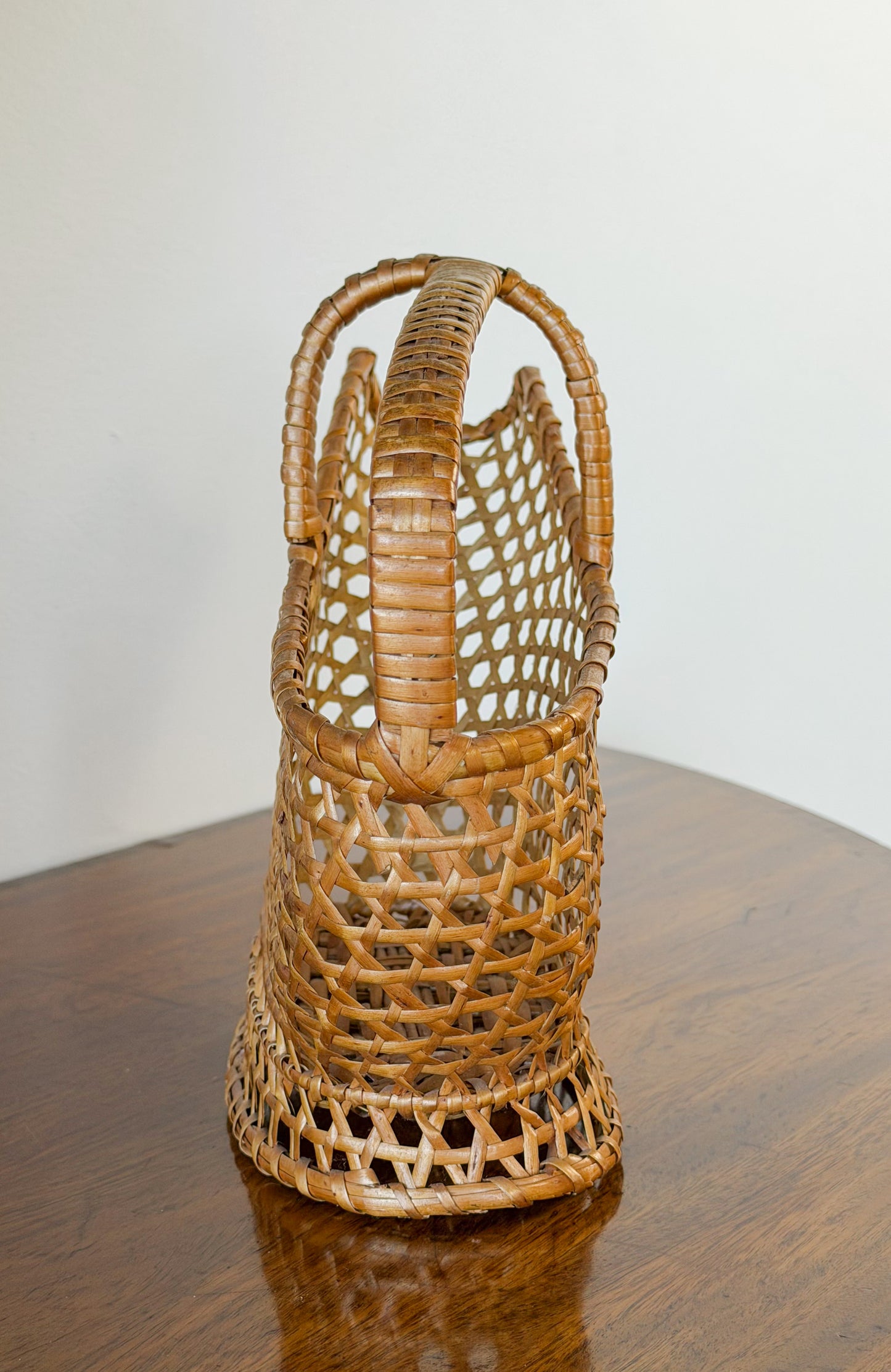 Vintage French Cane Wine Basket