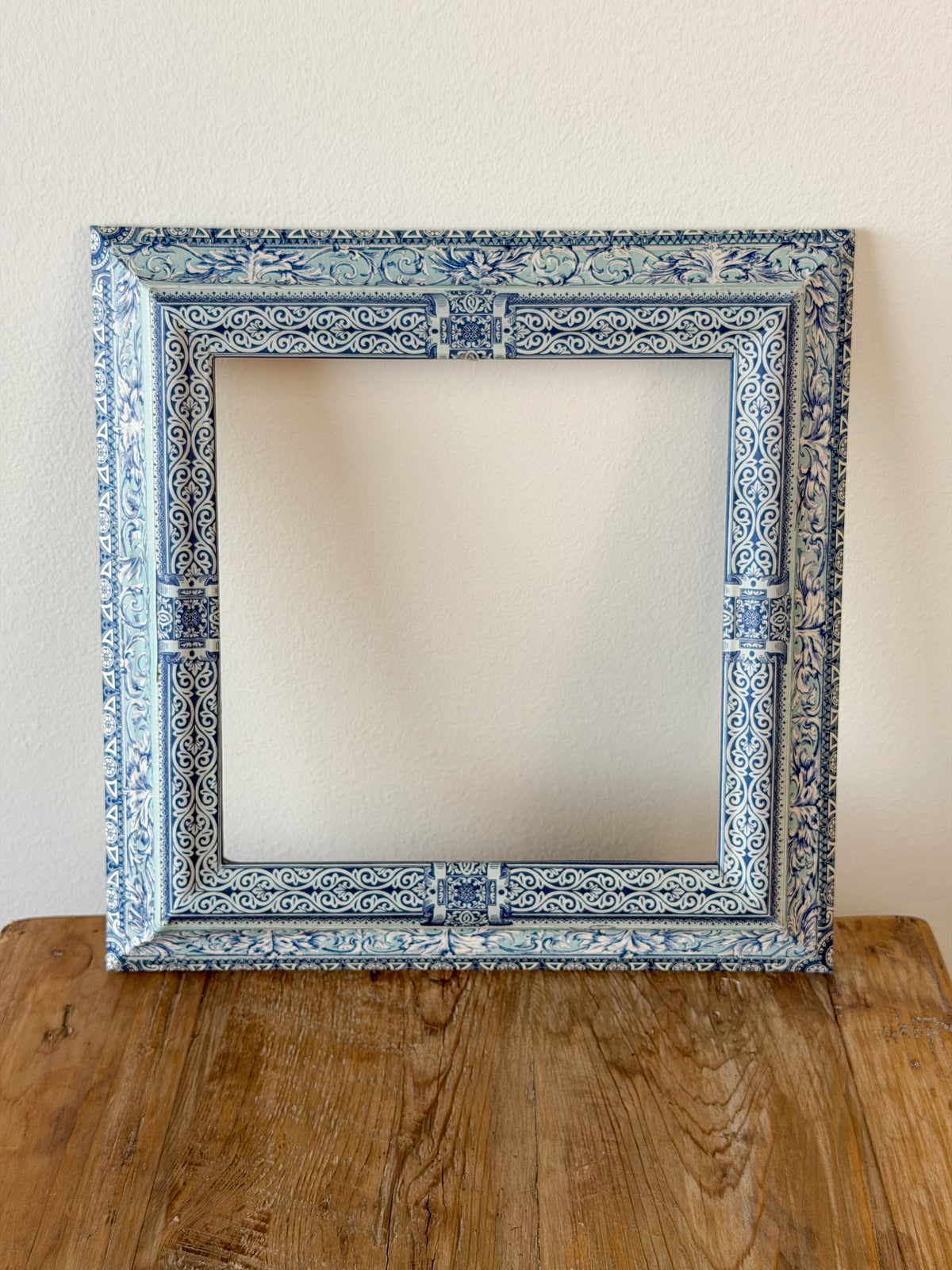 French Découpage Frame No. XII | Square Ridged Blue/Turquoise