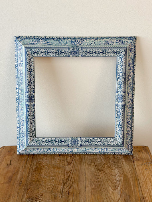 French Découpage Frame No. XII | Square Ridged Blue/Turquoise