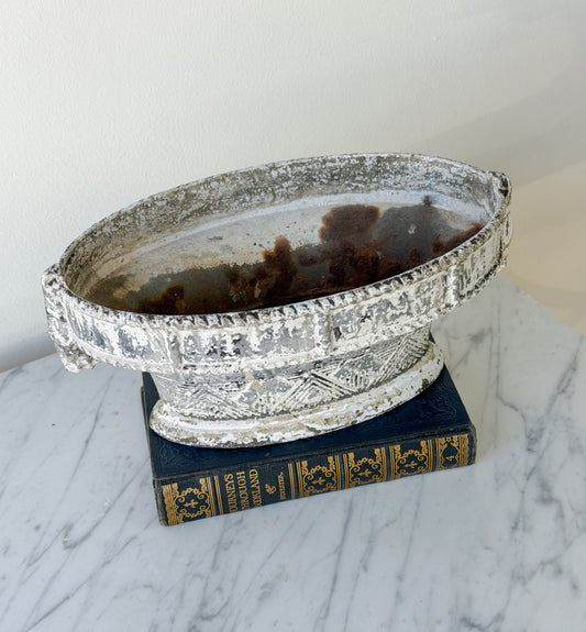 French Oval Cast Iron Planter with Tassel Accents