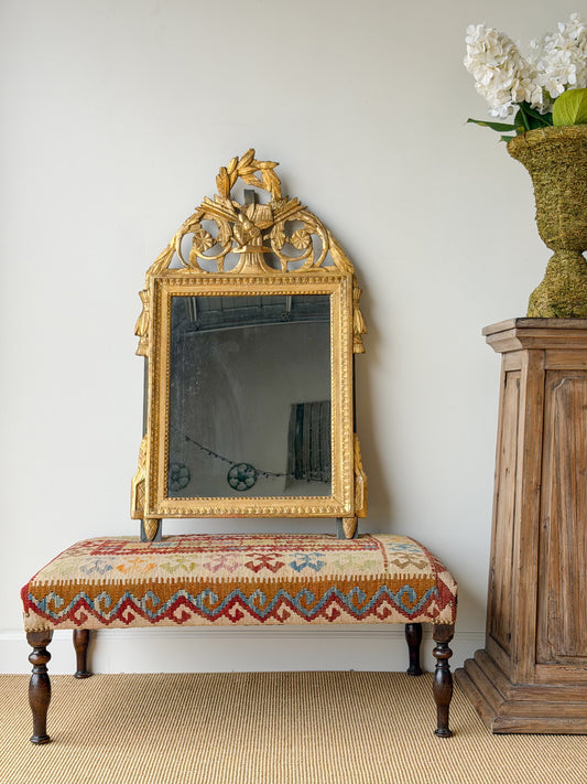 Antique French Marriage Mirror (Large - Wheat Sheaf Motif)