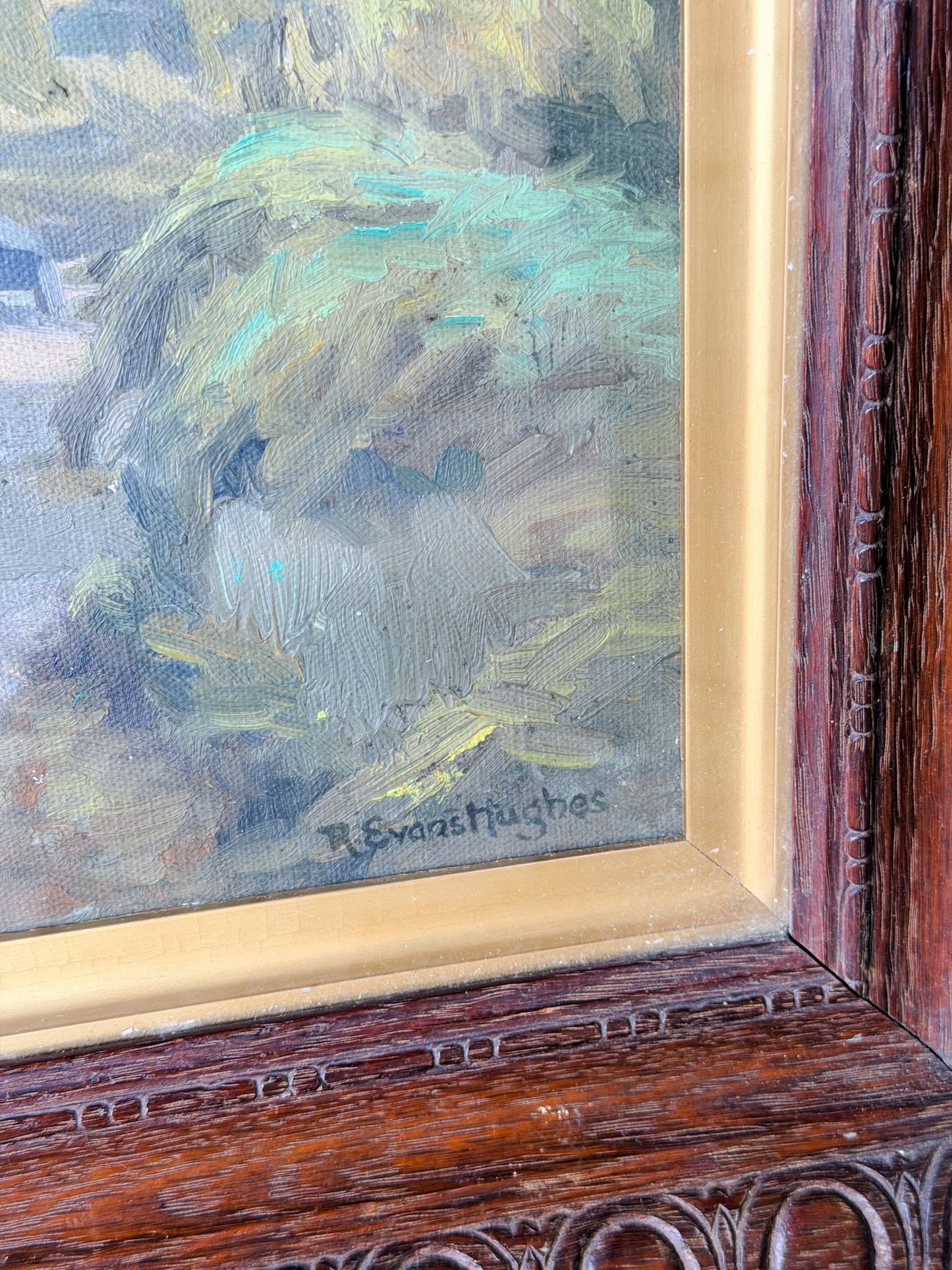 Welsh Hamlet Landscape Oil Painting