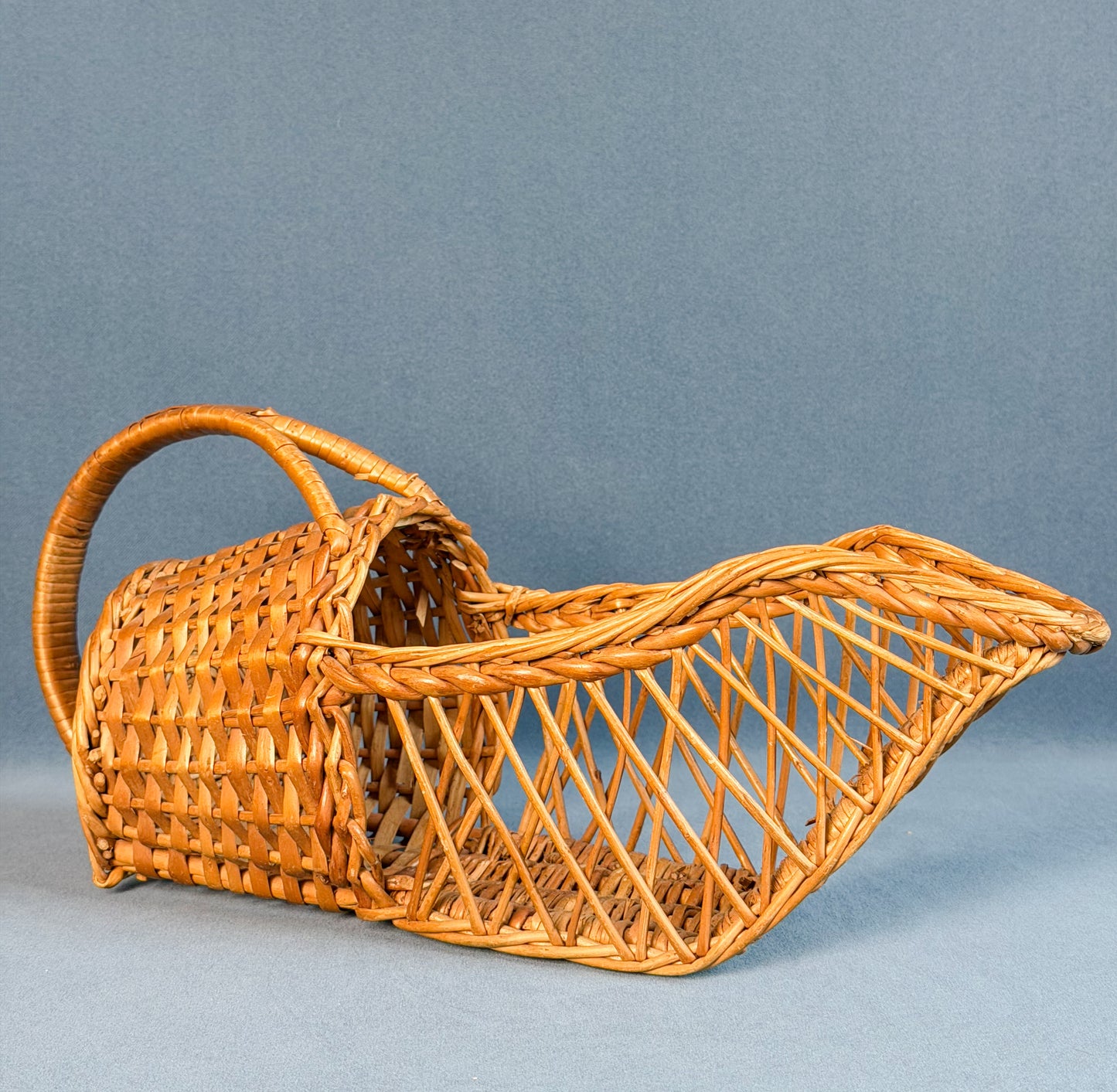 Vintage French Wicker Wine Basket