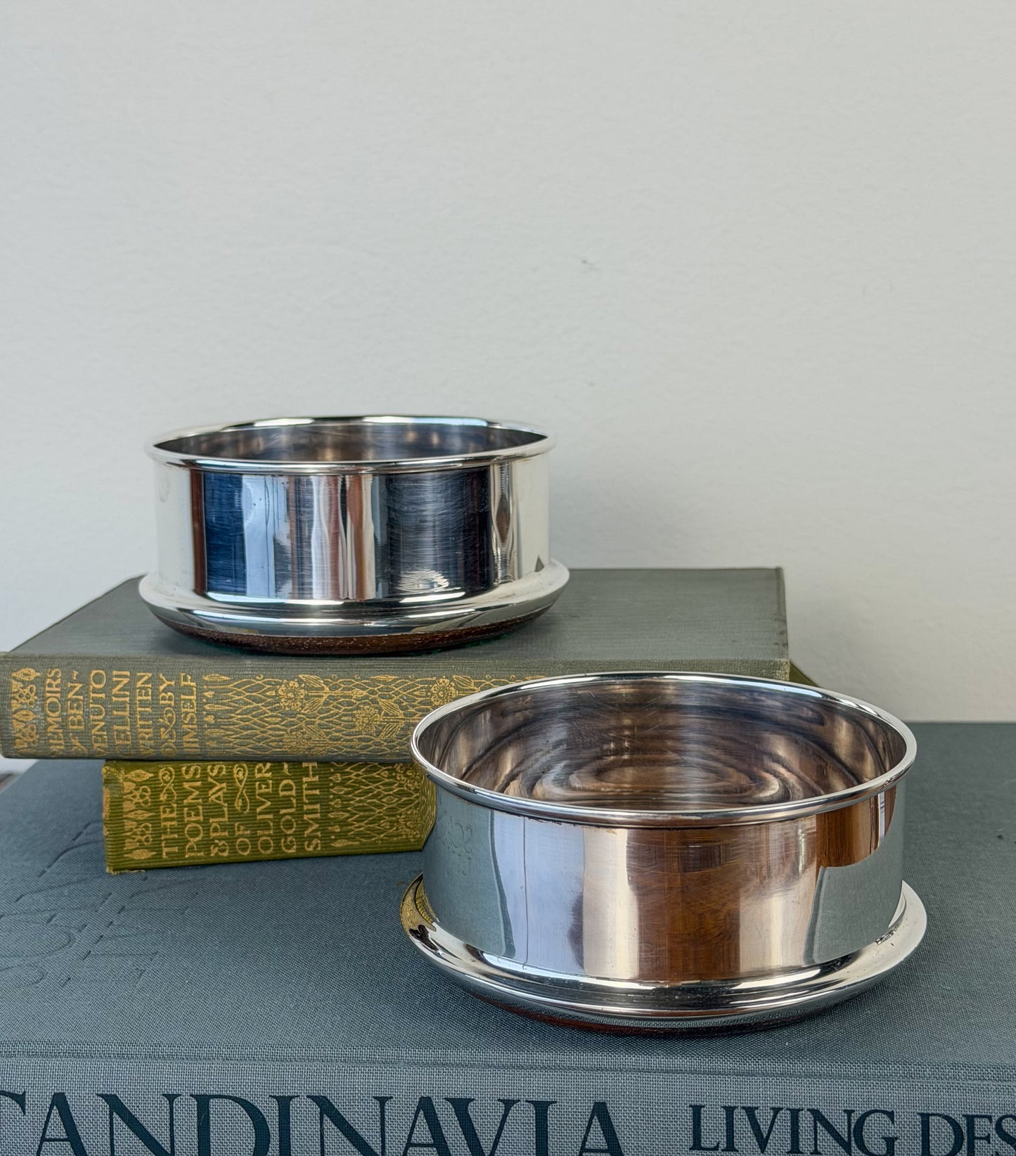 English Silverplate Wine Coasters