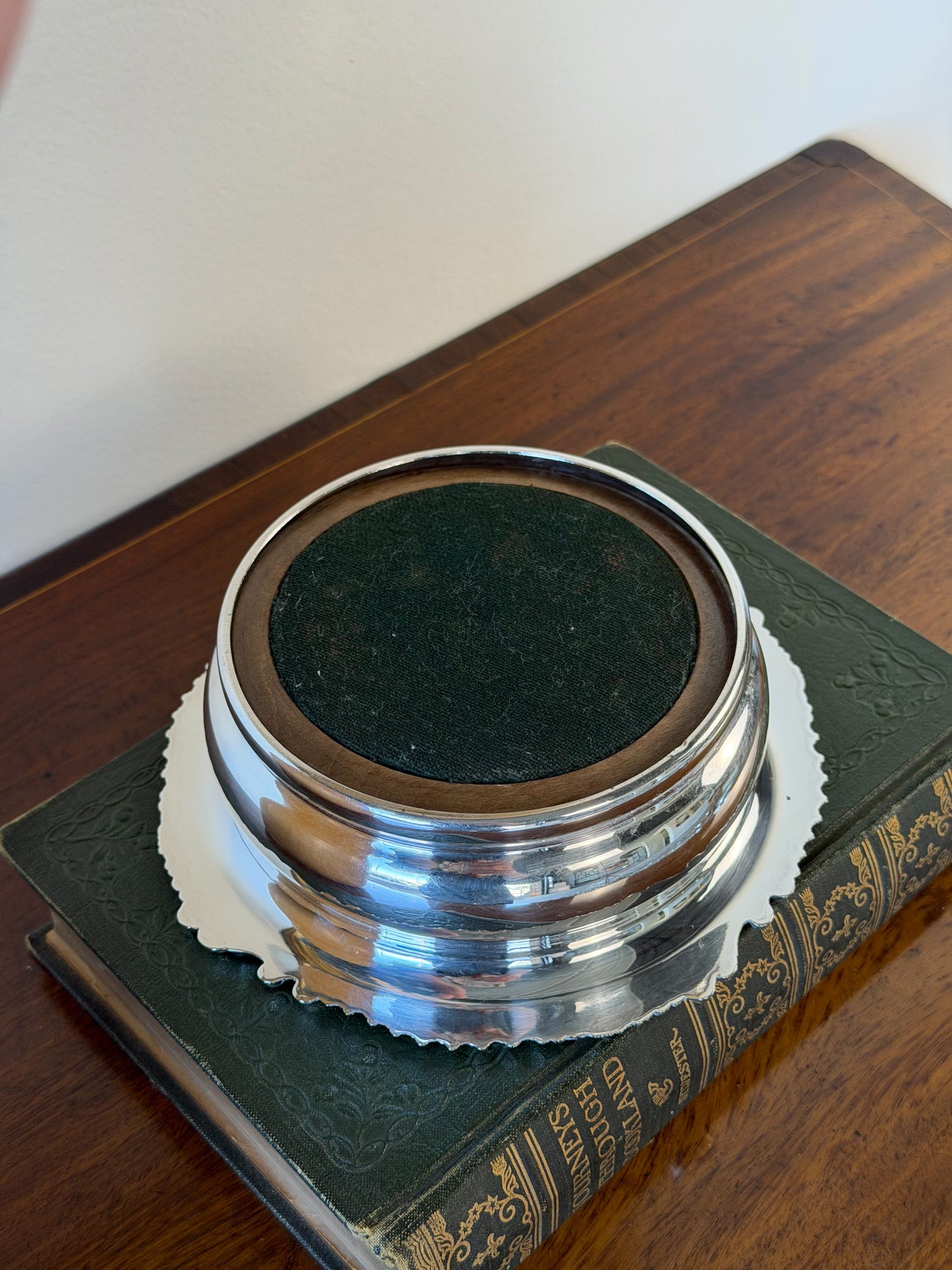 Vintage English Silverplate Wine Coaster