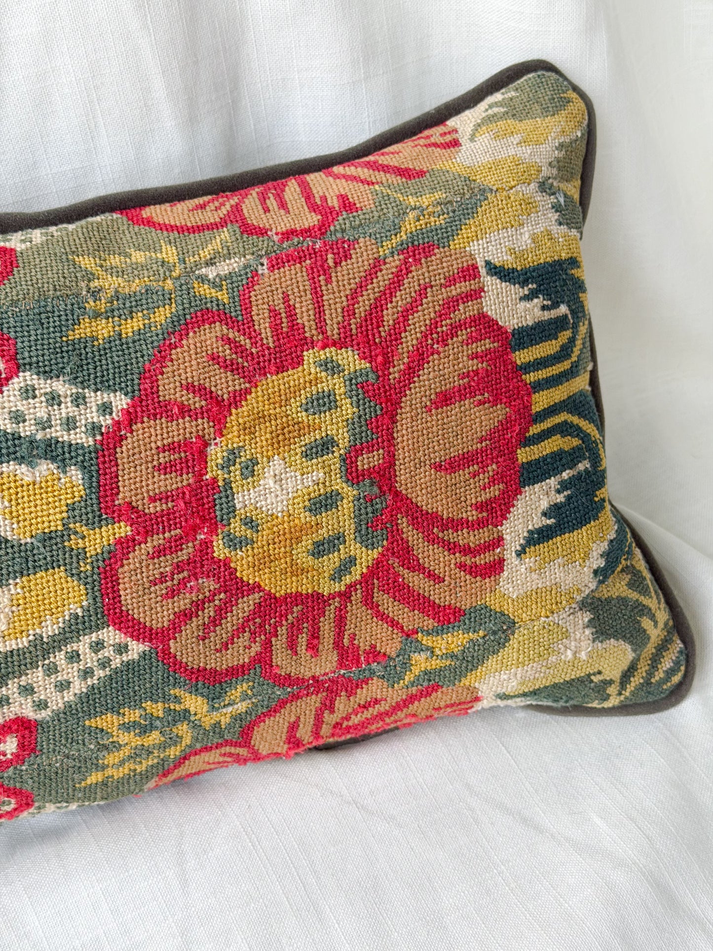 French Wool Textile Accent Pillow