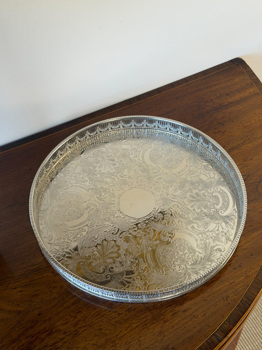 English Silverplate Round Tray (Medium)