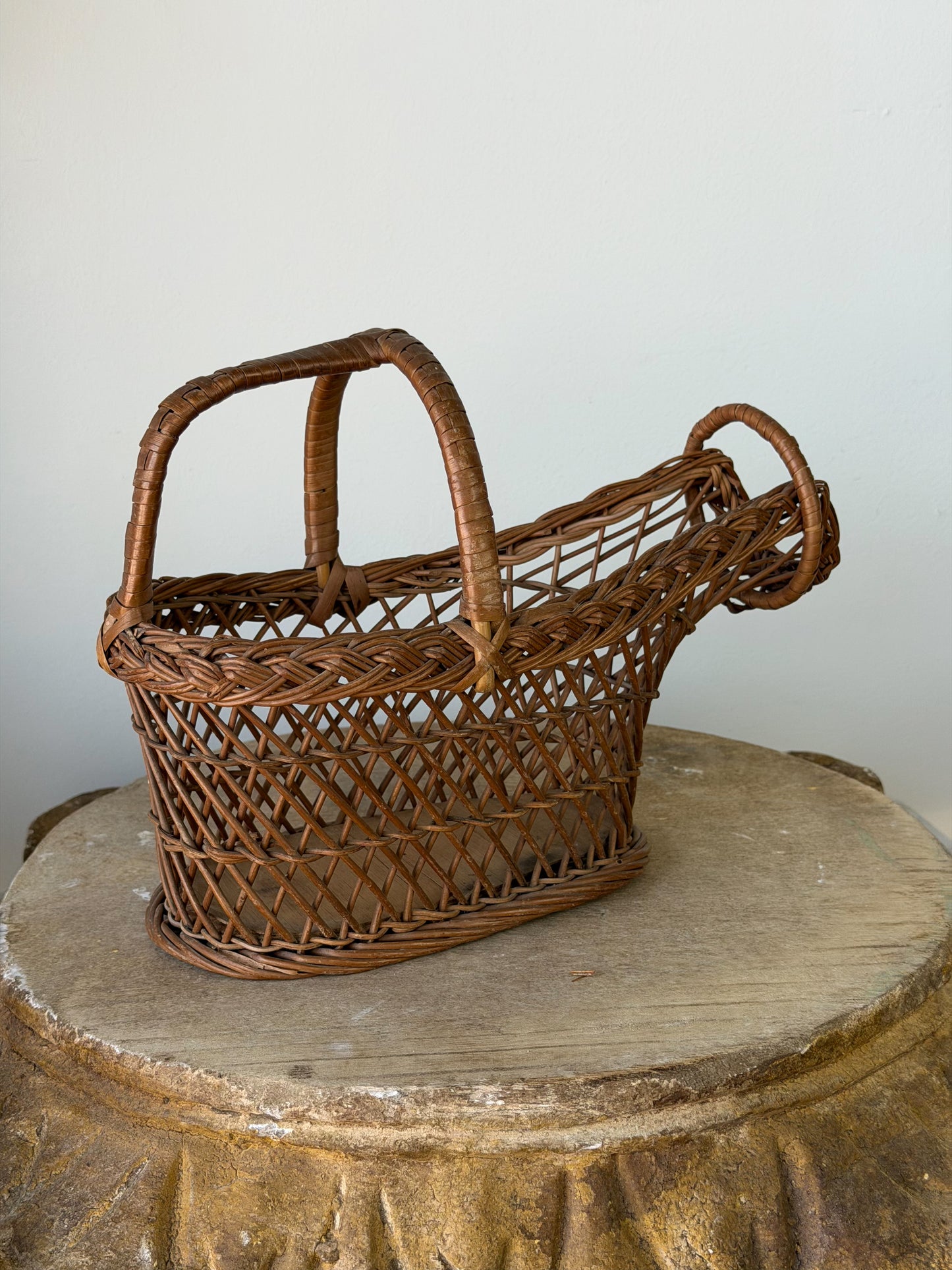Vintage French Wicker Wine Basket No. 5