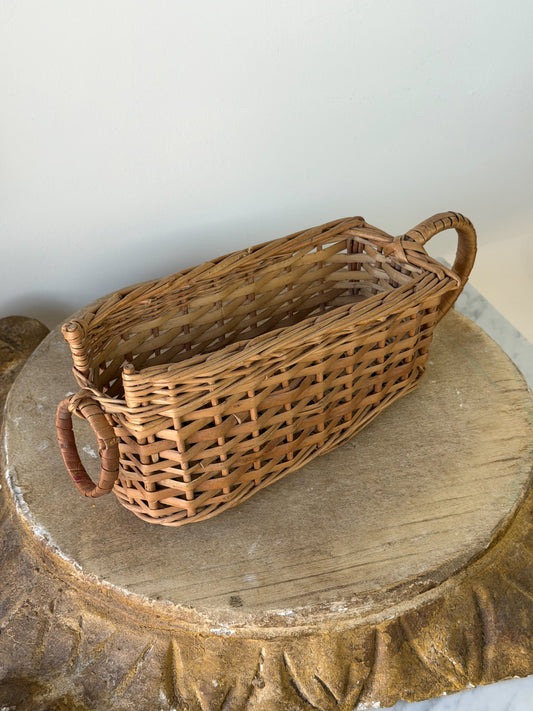 Vintage French Wicker Wine Basket No. 2