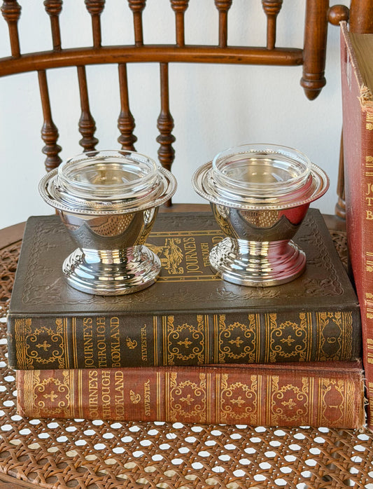 Gump’s San Francisco Silverplate Salt & Pepper Cellars (Set of 2)