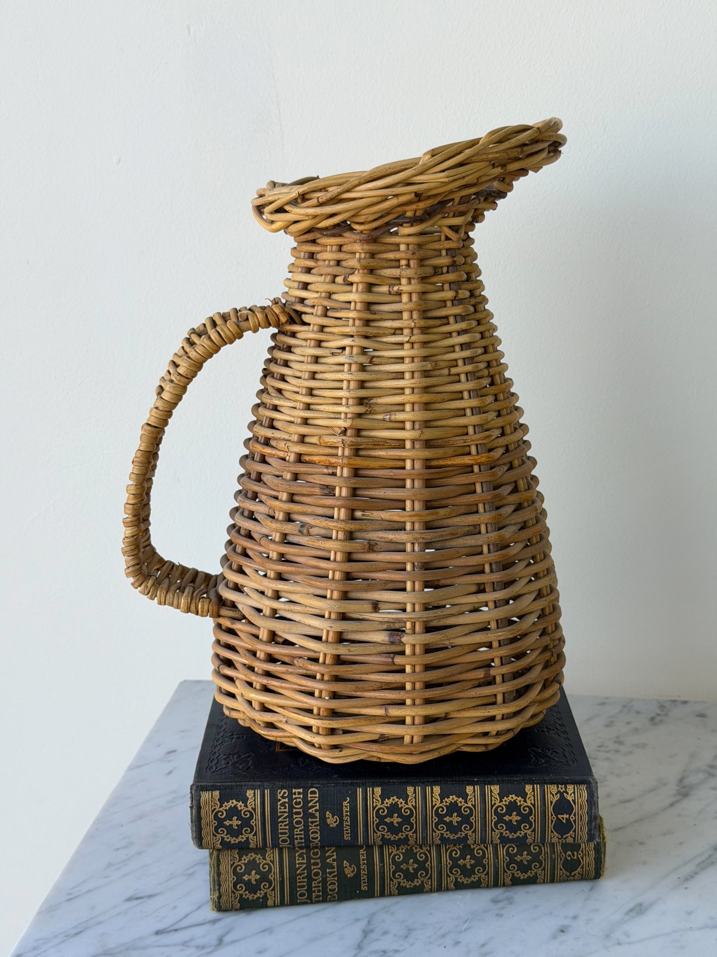 Vintage French Wicker Pitcher