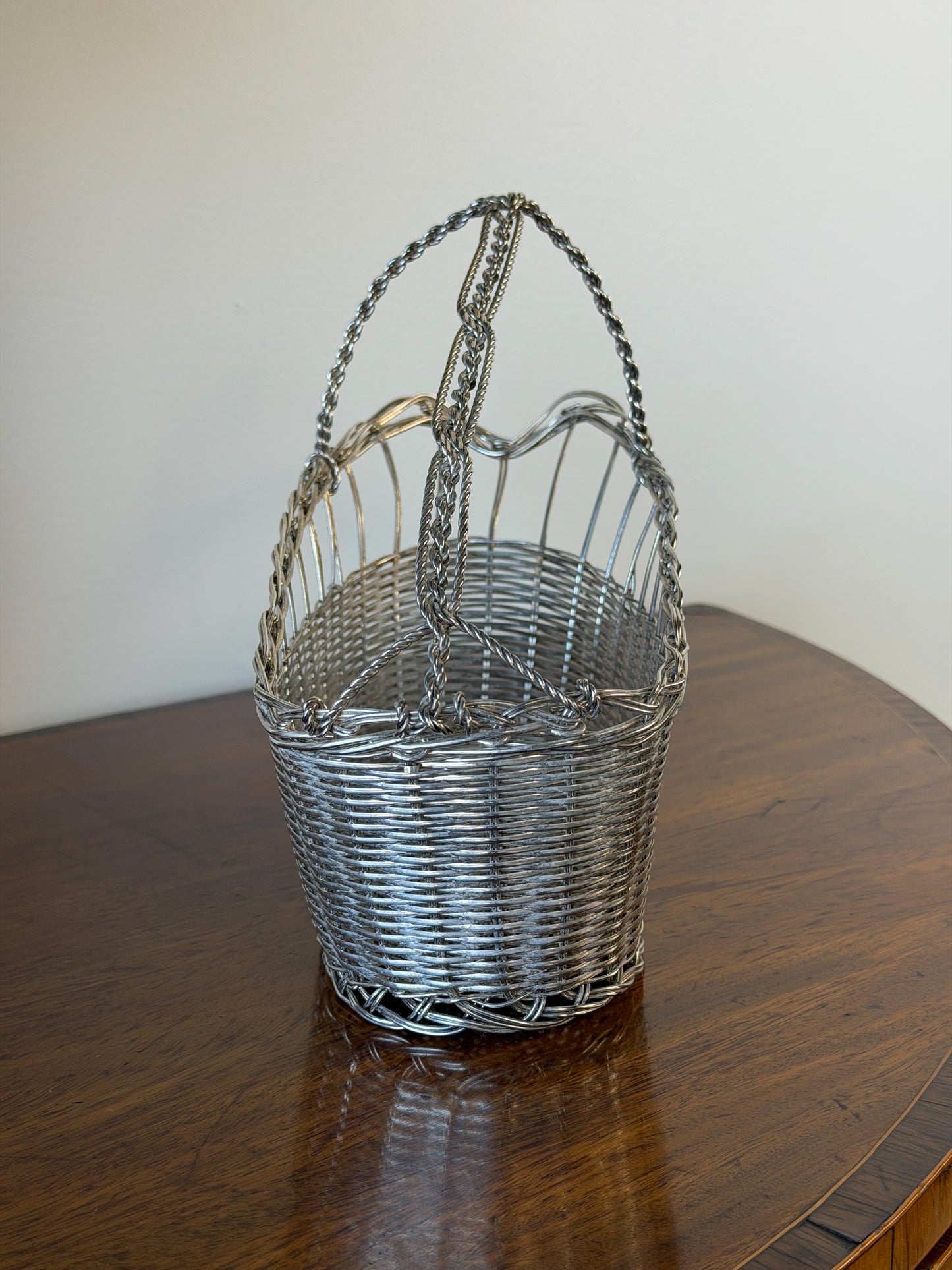 Vintage French Silverplate Wine Basket (No. 3)