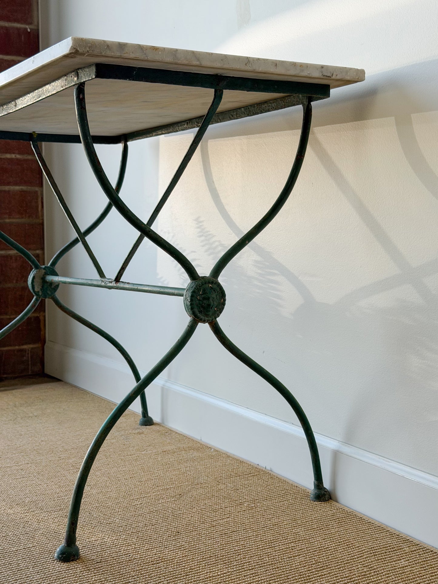 Antique French Marble Top Bistro Table