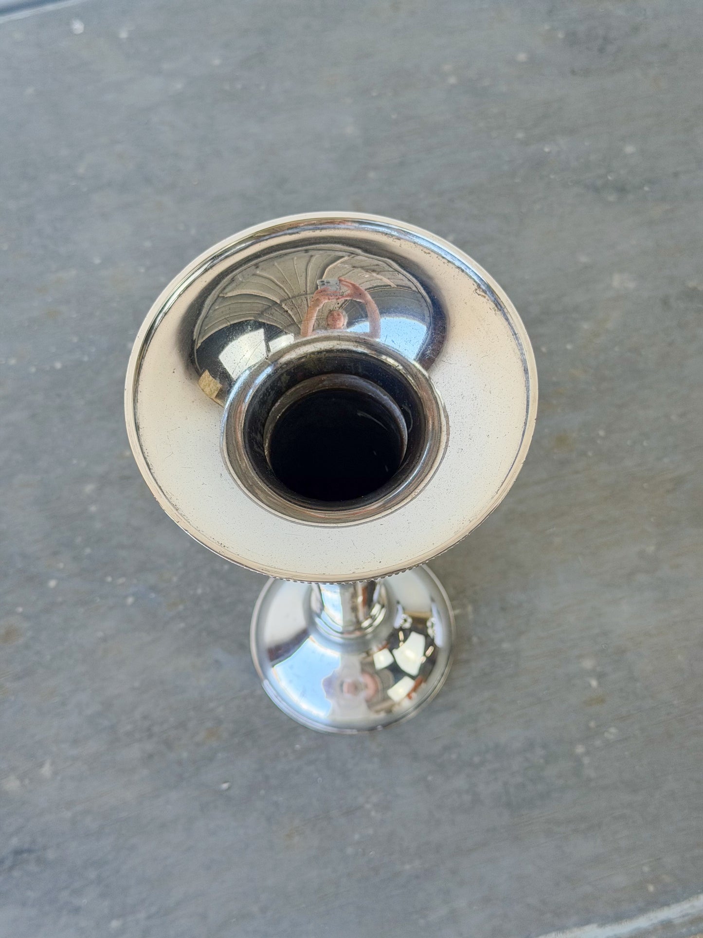 Vintage Silverplate Trumpet Vase