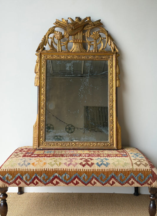 Antique French Marriage Mirror (Large - Grape Motif)
