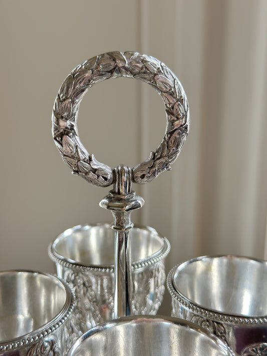 Antique Victorian Silverplate Egg Cruet