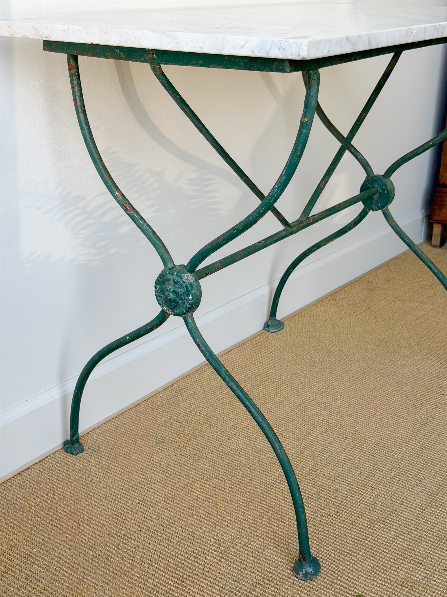 Antique French Marble Top Bistro Table